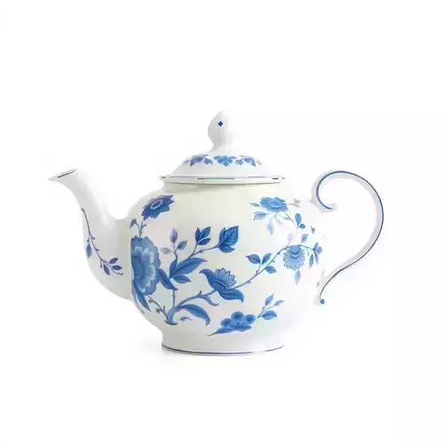 Classic Porcelain Teapot Model Pack with Floral Design