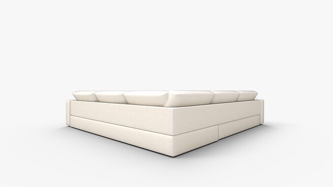 Oceanside Piece Deep Seat Corner Sectional Sofa 3D model 5