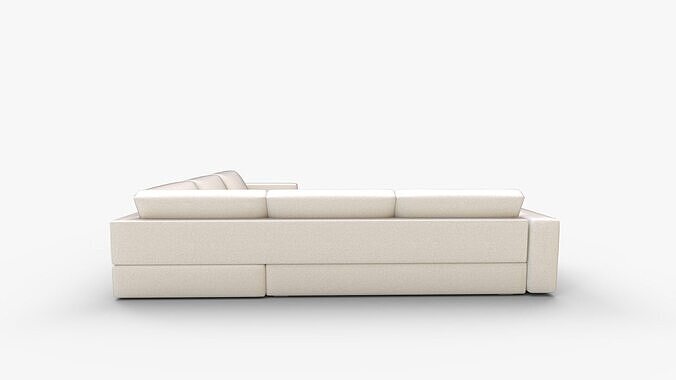 Oceanside Piece Deep Seat Corner Sectional Sofa 3D model 4