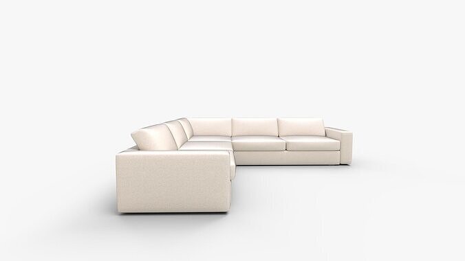 Oceanside Piece Deep Seat Corner Sectional Sofa 3D model 2