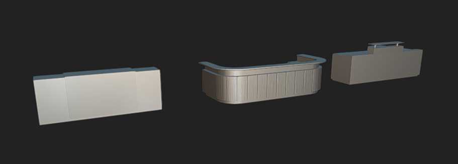 Reception Desks 01 Low-poly 3D model_6