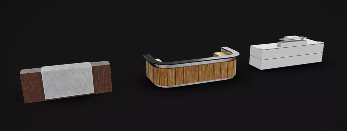 Reception Desks 01 Low-poly 3D model_0