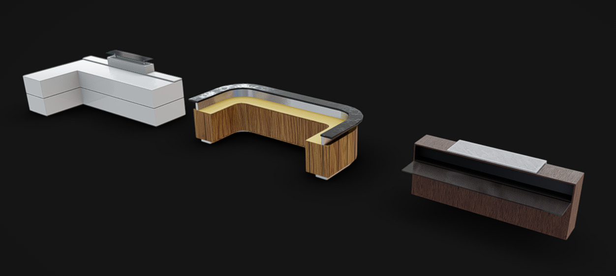 Reception Desks 01 Low-poly 3D model_3
