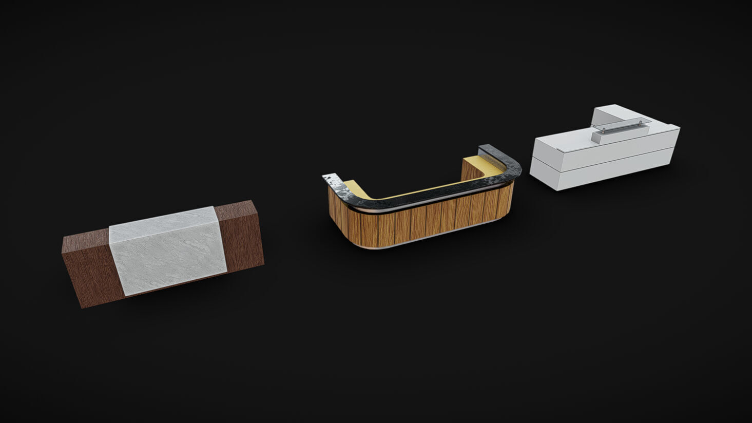 Reception Desks 01 Low-poly 3D model_8
