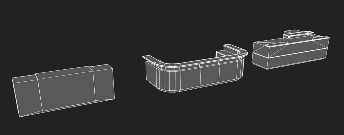Reception Desks 01 Low-poly 3D model_7
