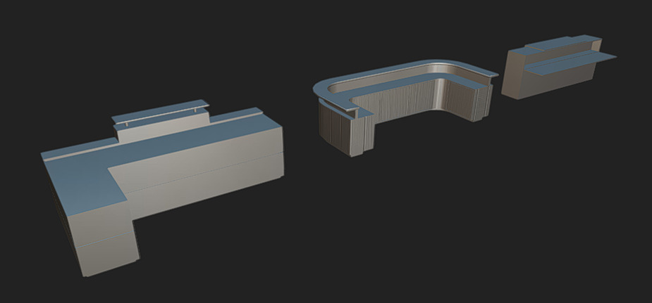 Reception Desks 01 Low-poly 3D model_5