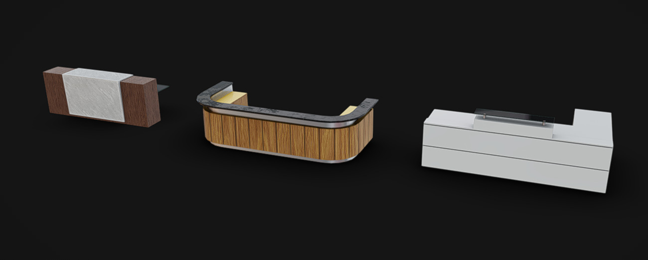 Reception Desks 01 Low-poly 3D model_1
