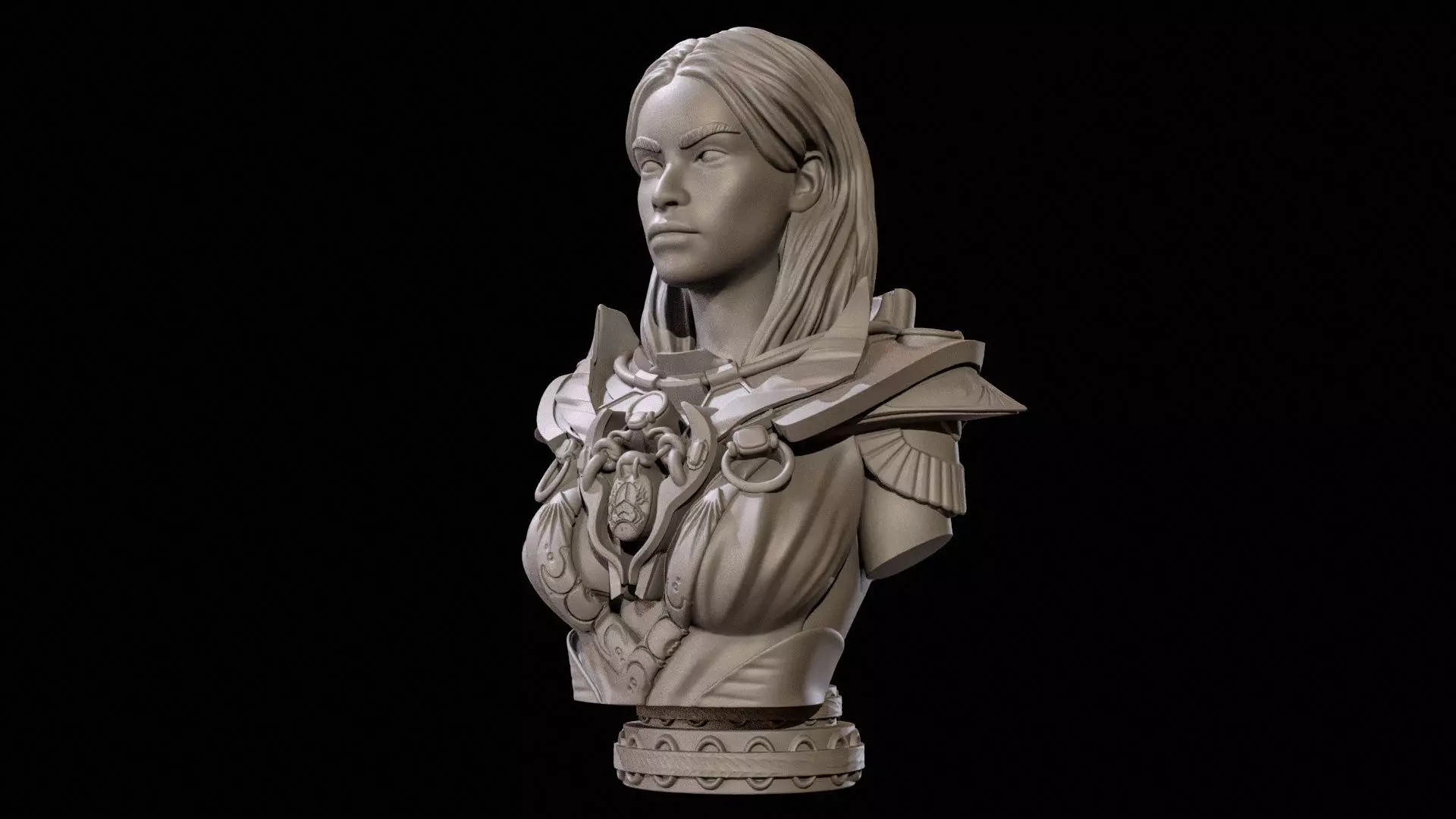 Fantasy Warrior Bust 2 High Poly for 3D Print 3D print model_0