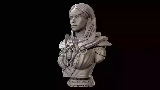 Fantasy Warrior Bust 2 High Poly for 3D Print