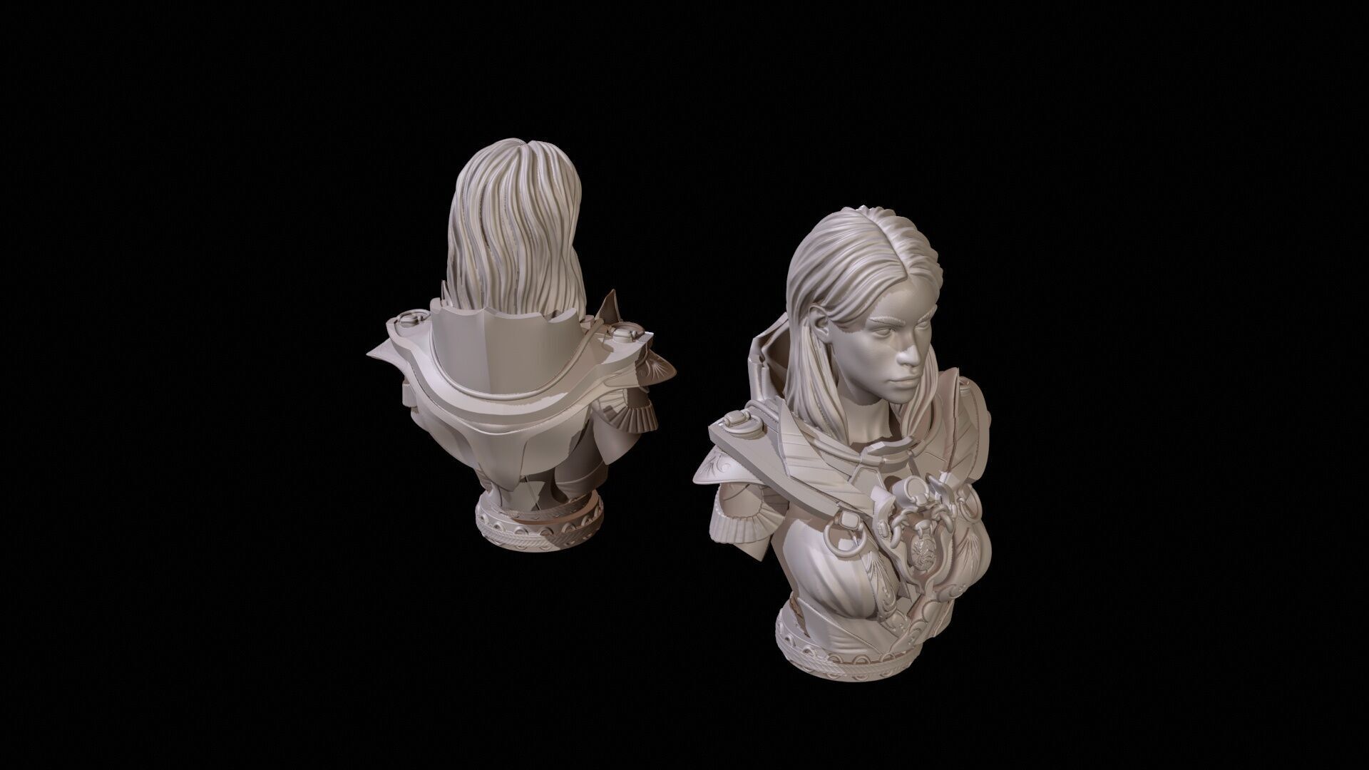 Fantasy Warrior Bust 2 High Poly for 3D Print 3D print model_7