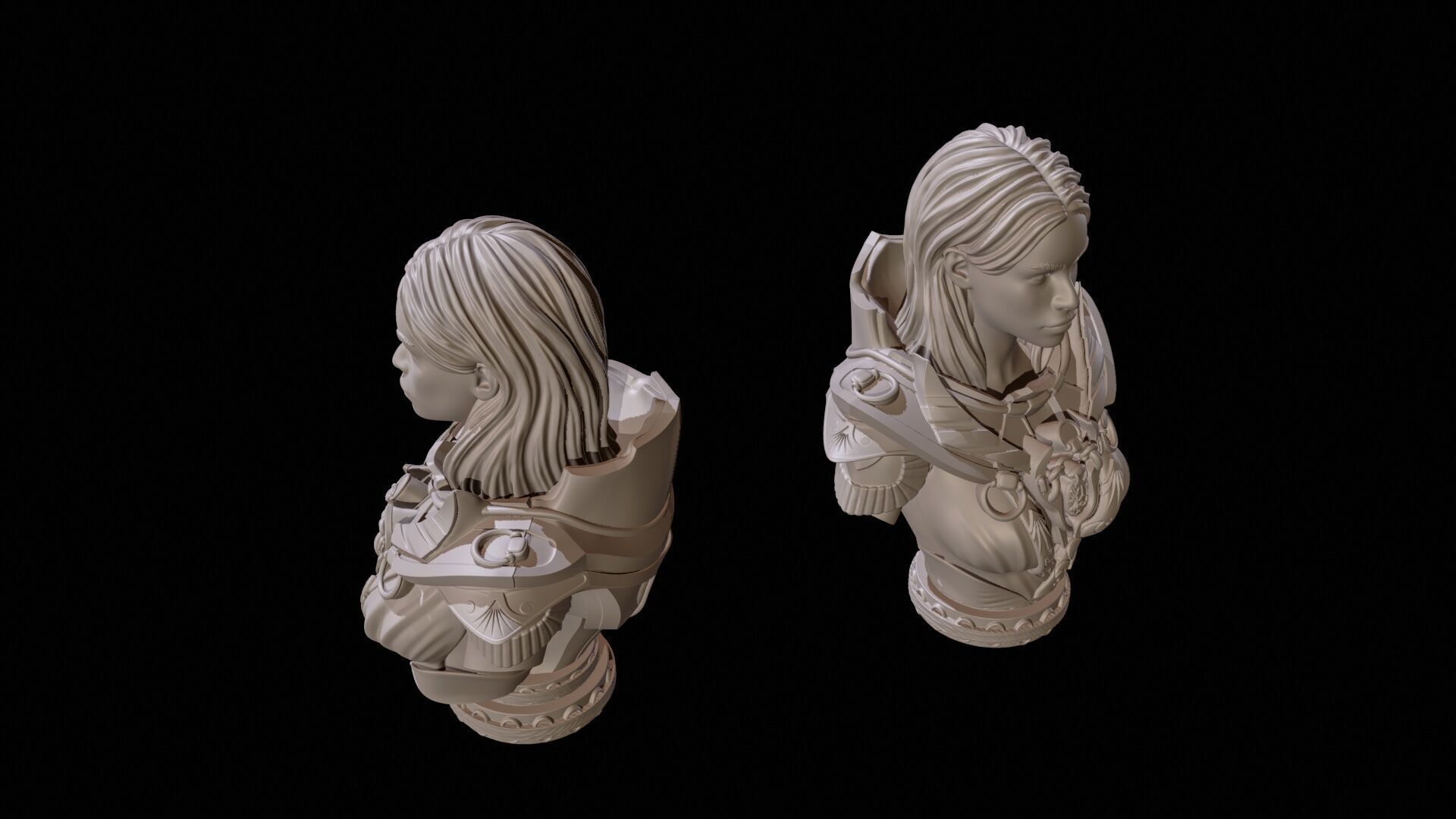 Fantasy Warrior Bust 2 High Poly for 3D Print 3D print model_6