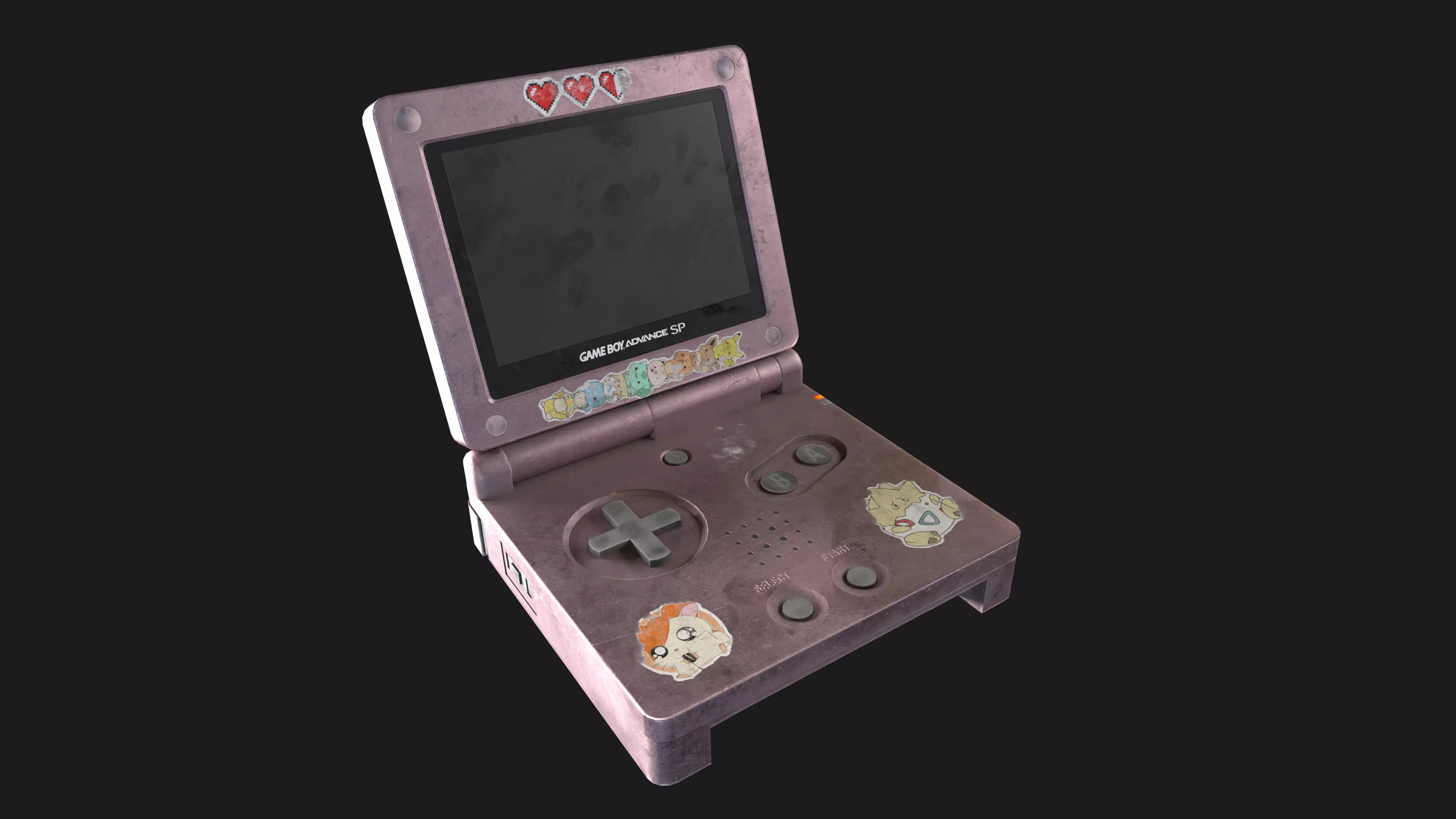 GameBoy Advance SP Low-poly 3D model_0