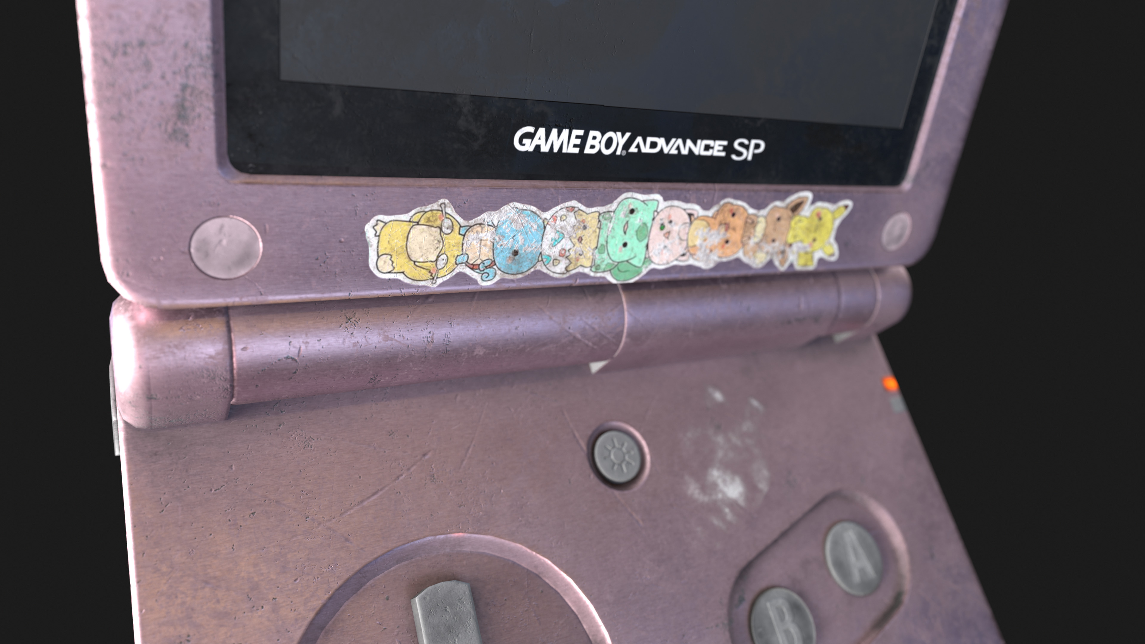 GameBoy Advance SP Low-poly 3D model_3