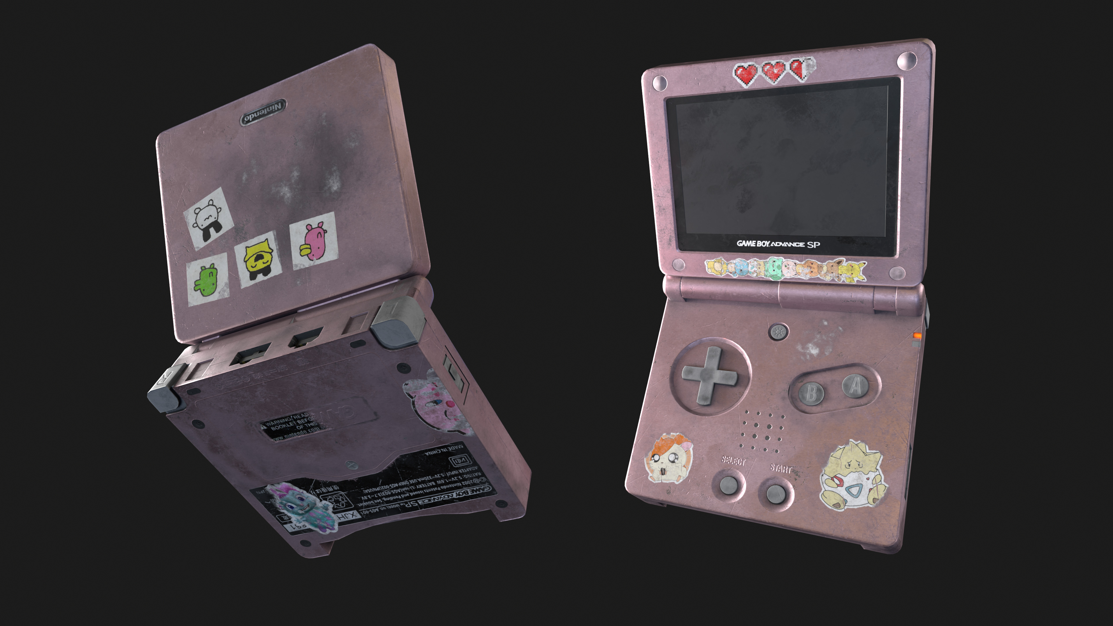GameBoy Advance SP Low-poly 3D model_1