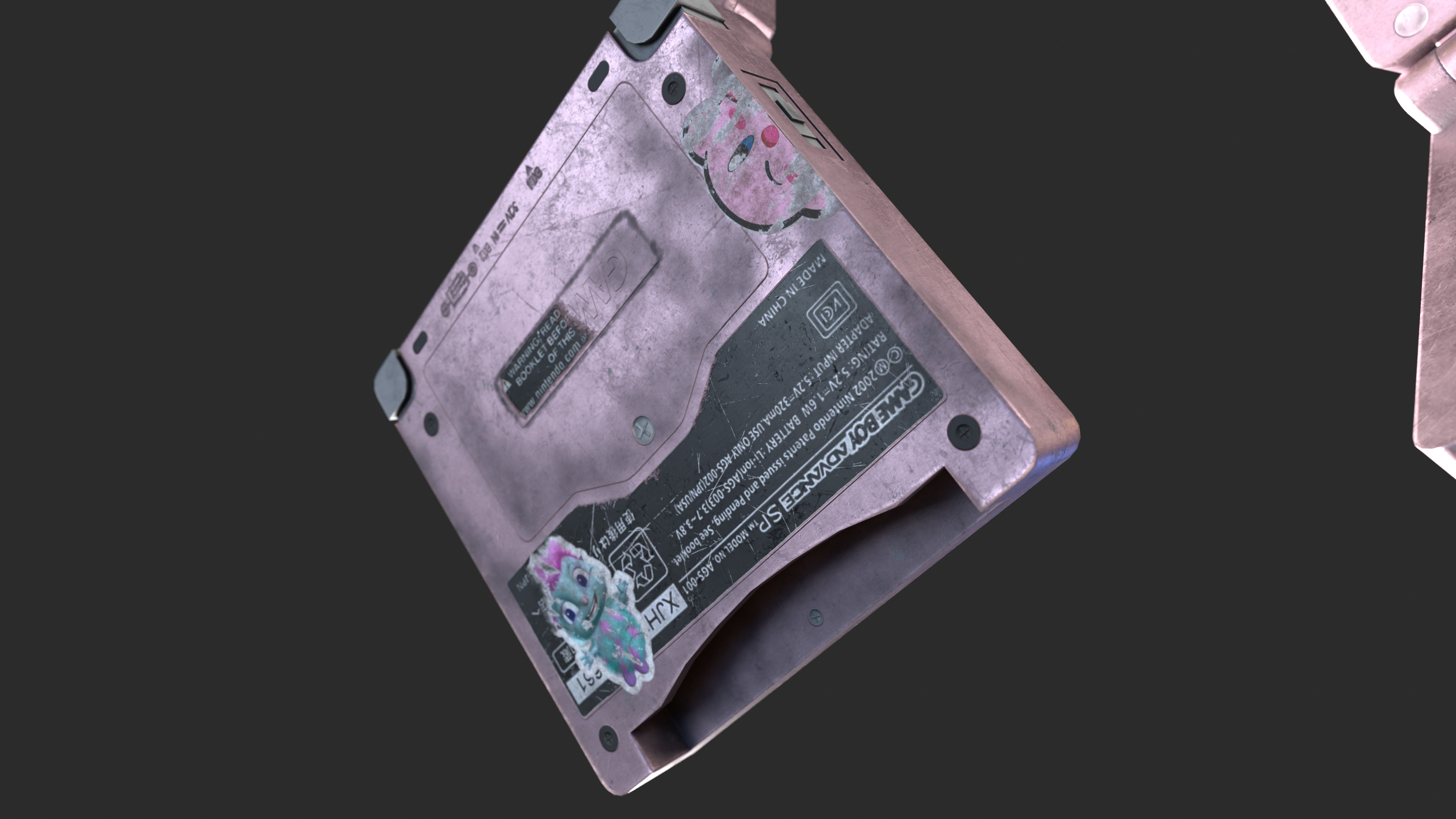 GameBoy Advance SP Low-poly 3D model_2