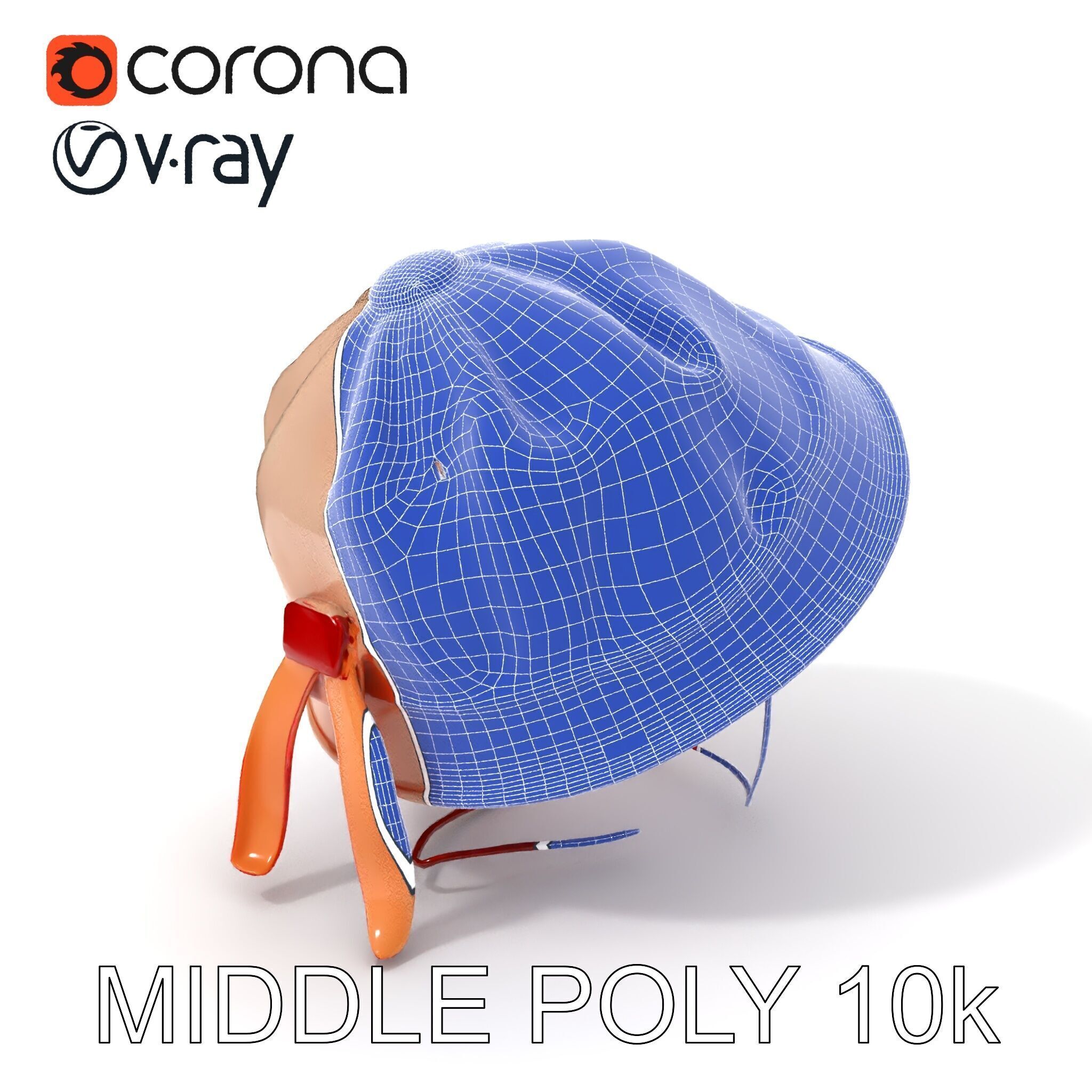 Embroidered Vintage Hat D Model Pack Low-poly 3D model_28