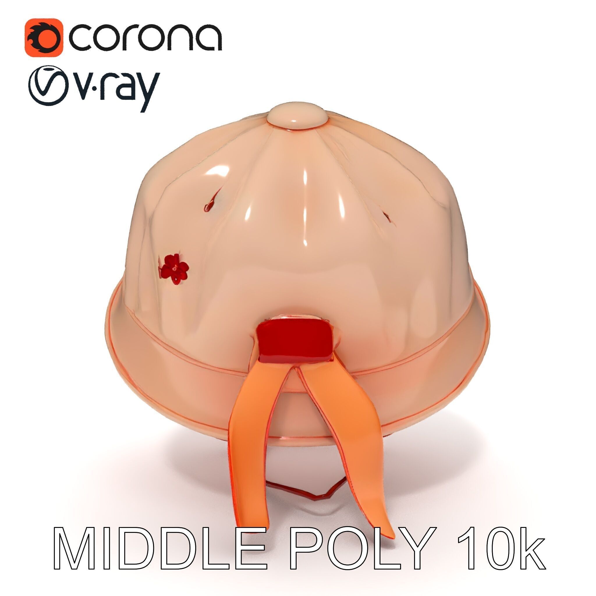 Embroidered Vintage Hat D Model Pack Low-poly 3D model_13