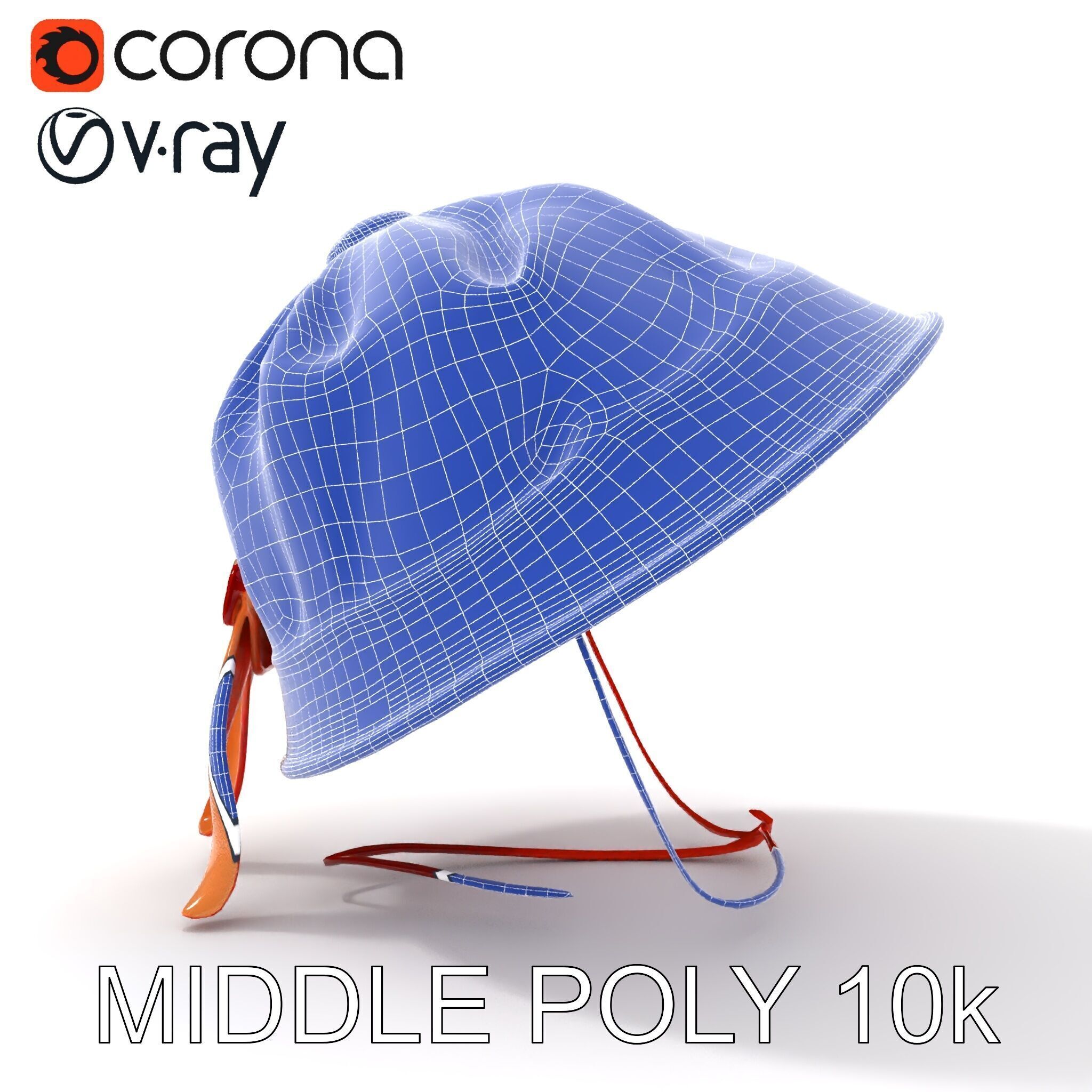 Embroidered Vintage Hat D Model Pack Low-poly 3D model_22