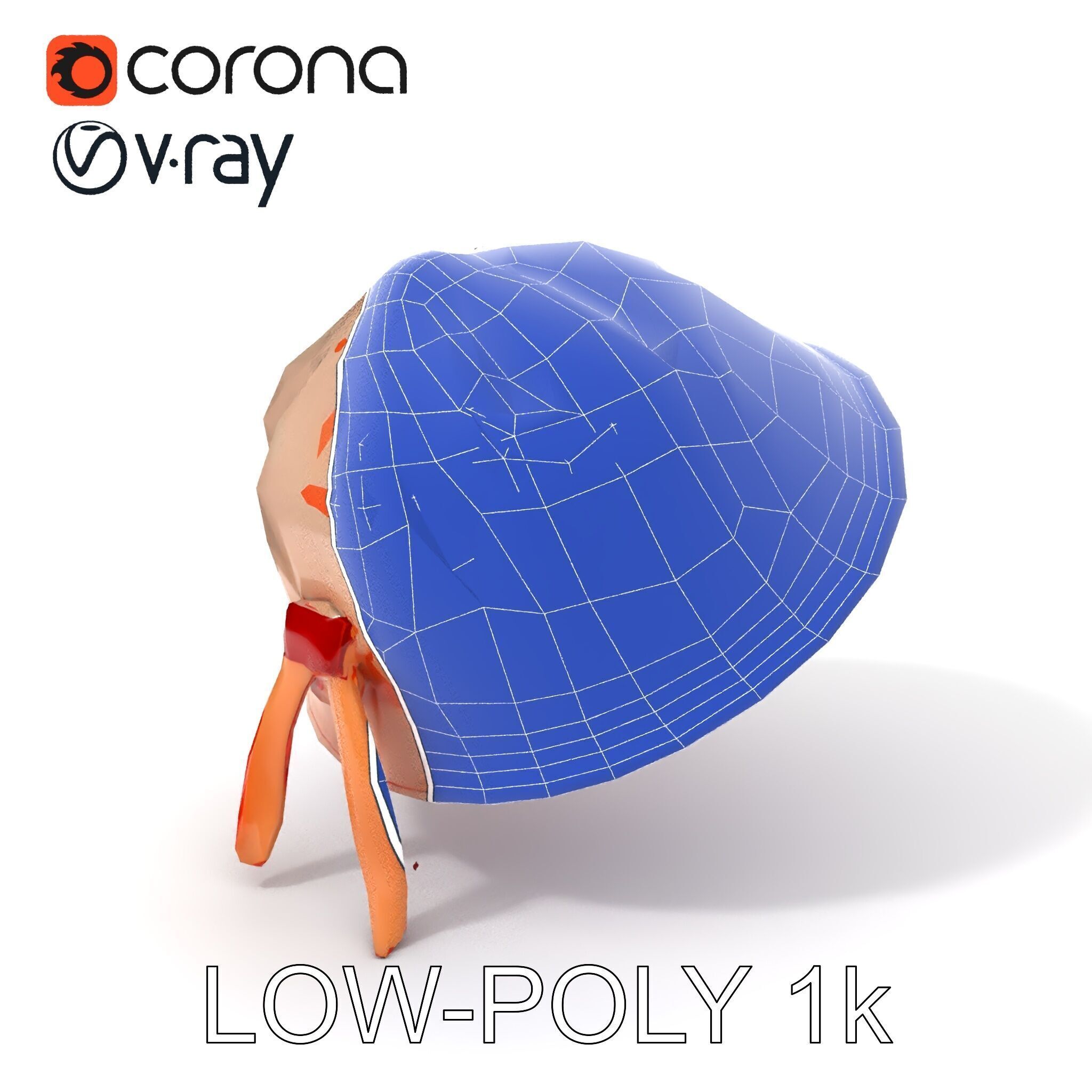 Embroidered Vintage Hat D Model Pack Low-poly 3D model_26