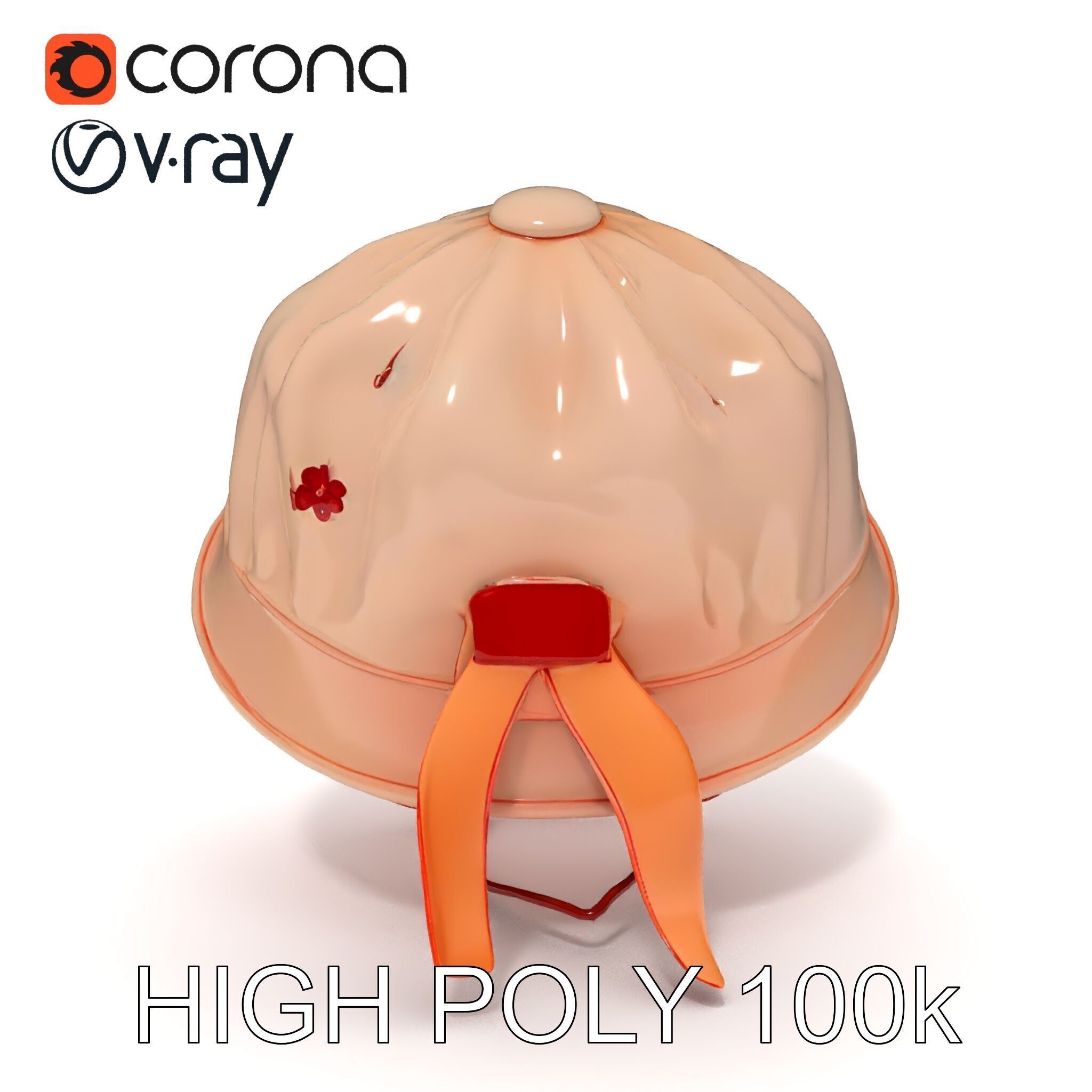 Embroidered Vintage Hat D Model Pack Low-poly 3D model_24