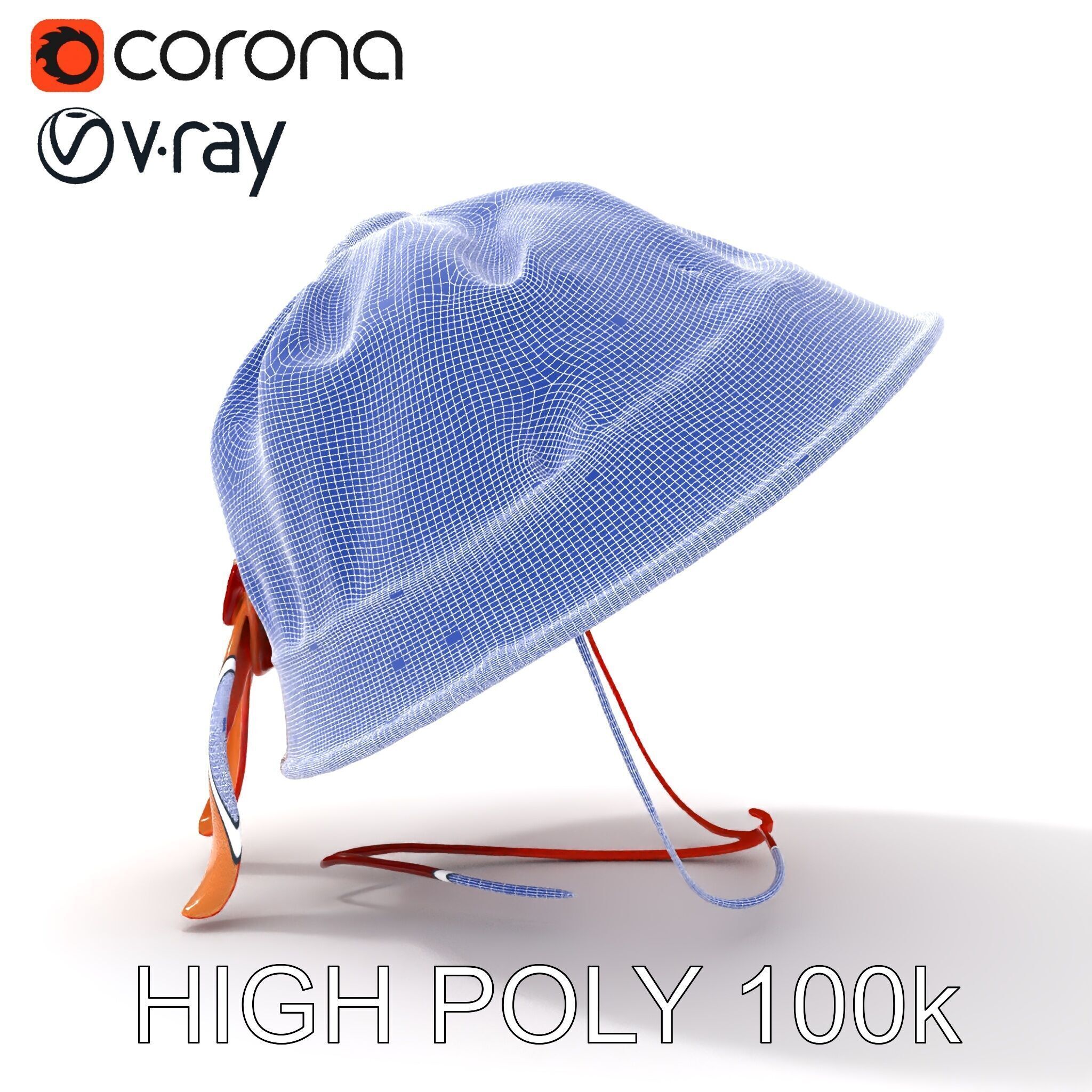 Embroidered Vintage Hat D Model Pack Low-poly 3D model_18