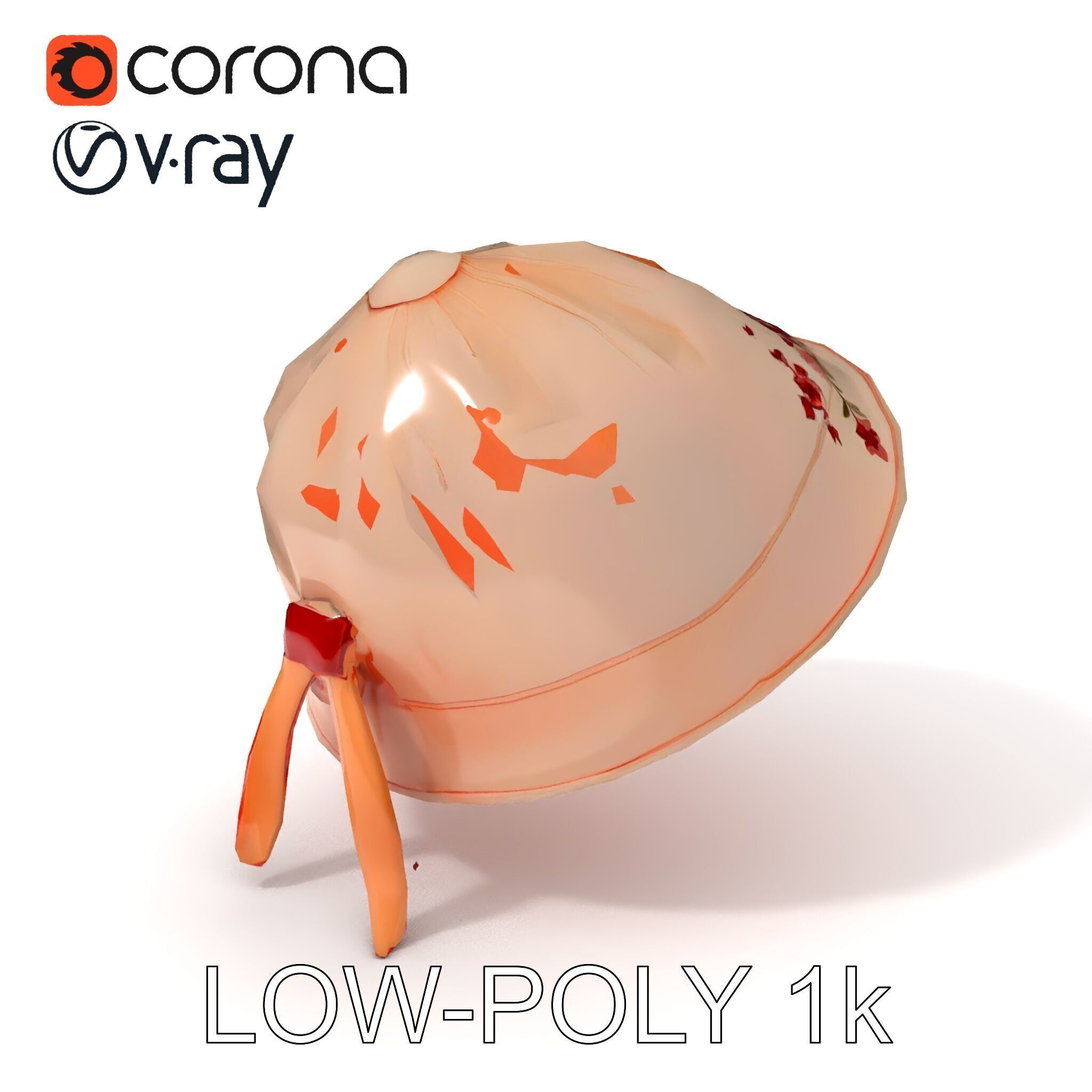 Embroidered Vintage Hat D Model Pack Low-poly 3D model_20