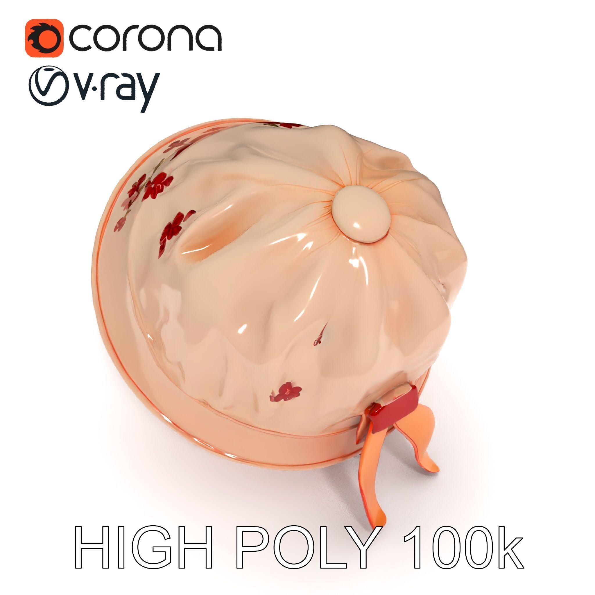 Embroidered Vintage Hat D Model Pack Low-poly 3D model_35