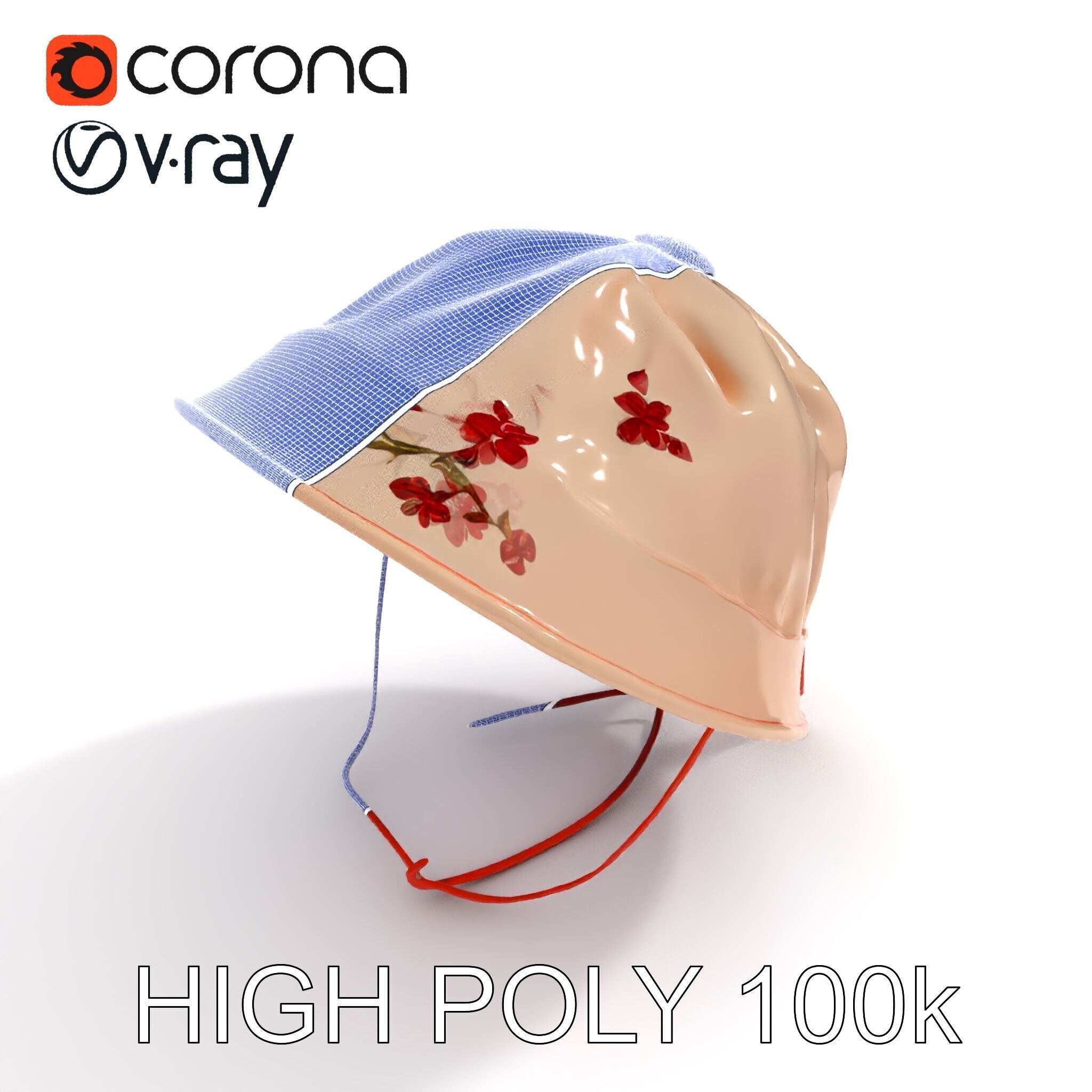 Embroidered Vintage Hat D Model Pack Low-poly 3D model_27