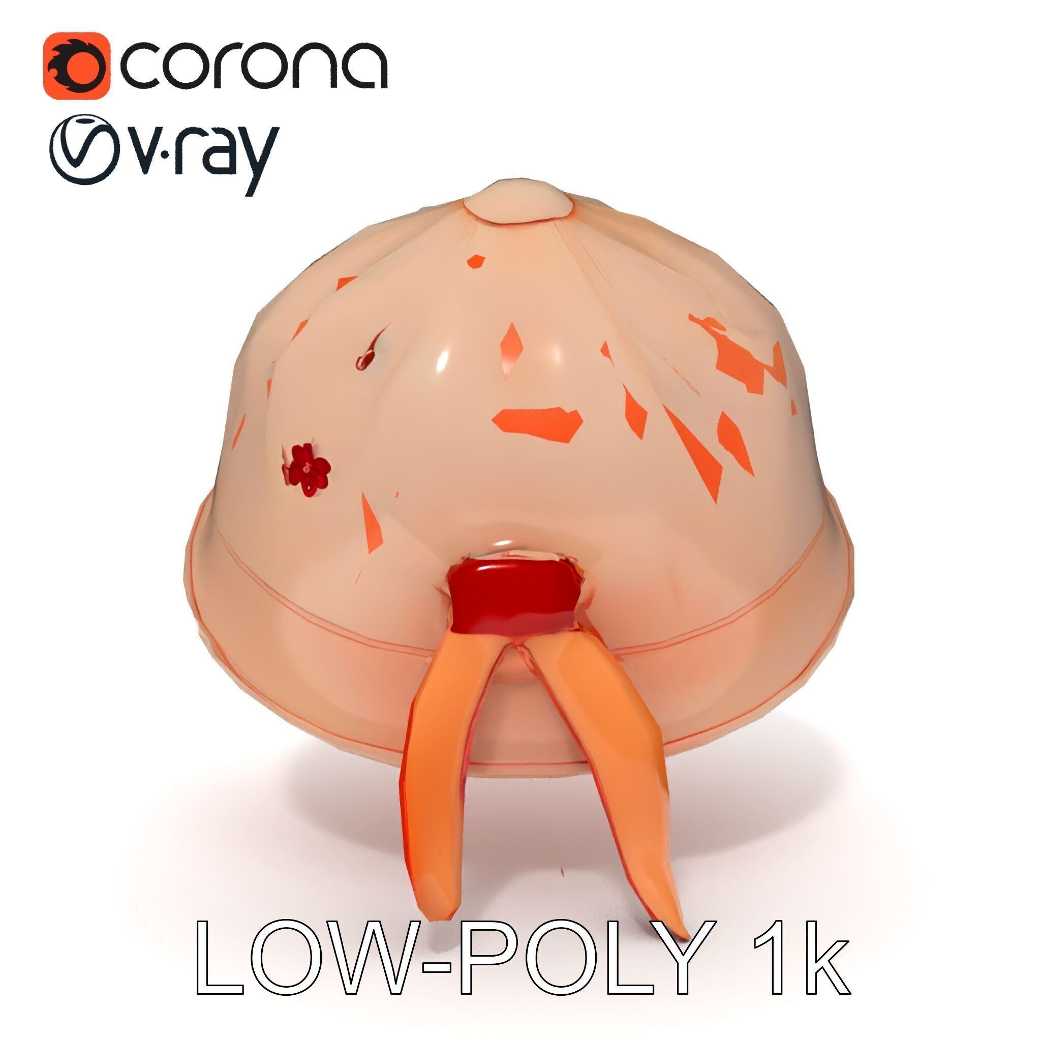 Embroidered Vintage Hat D Model Pack Low-poly 3D model_31