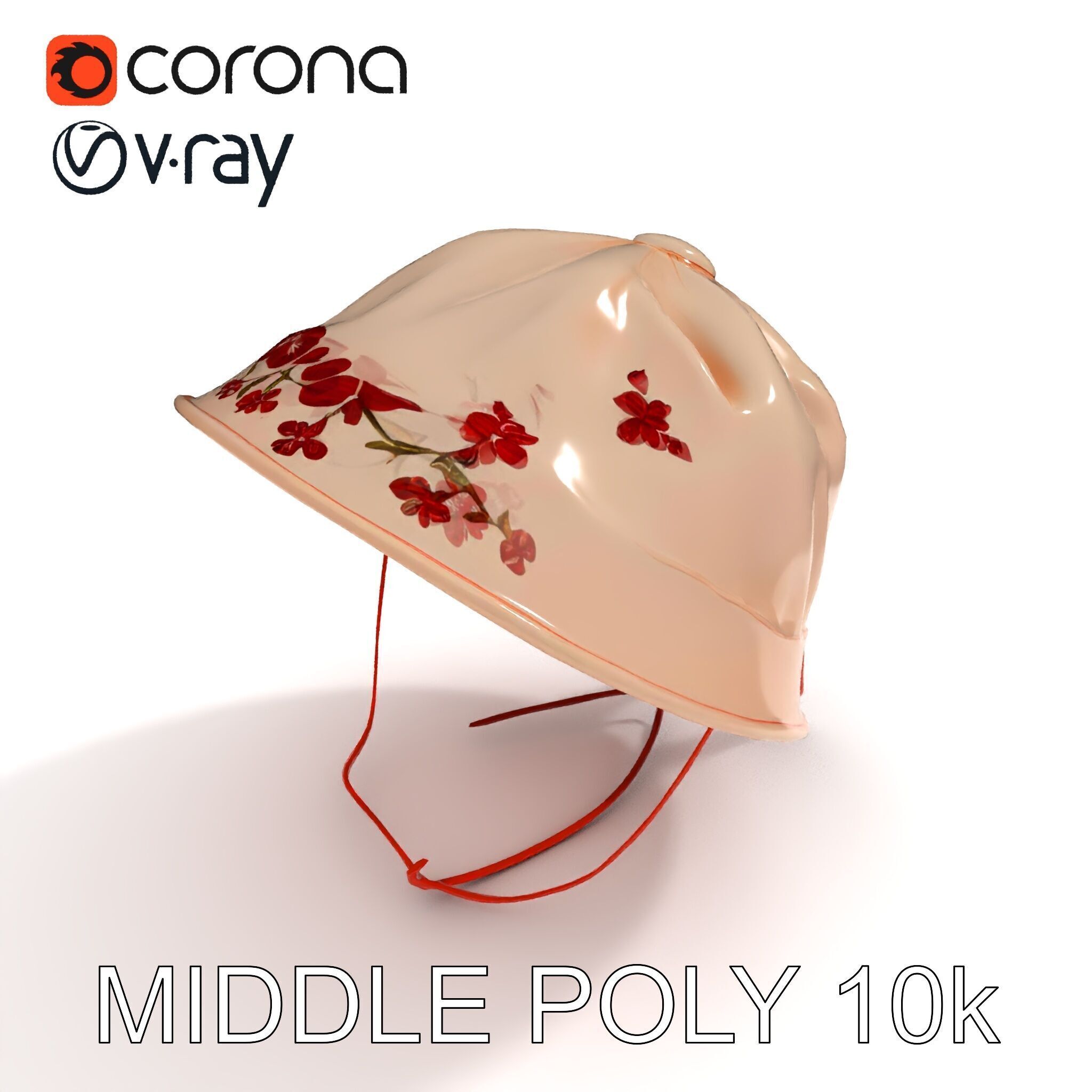 Embroidered Vintage Hat D Model Pack Low-poly 3D model_25