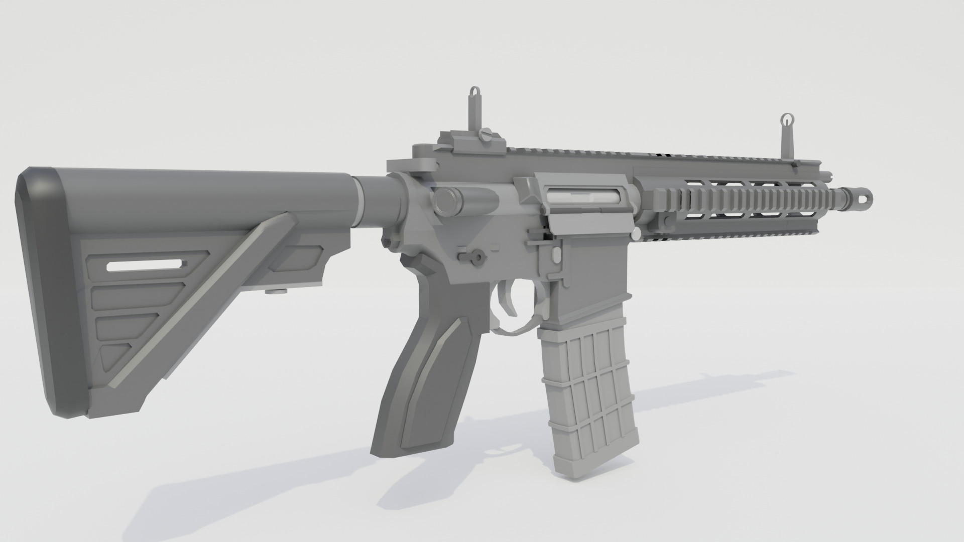 Hk 416A5 Low-poly 3D model_1