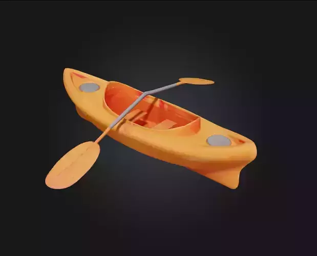 Orange Kayak Toy  Miniature Adventure on Water