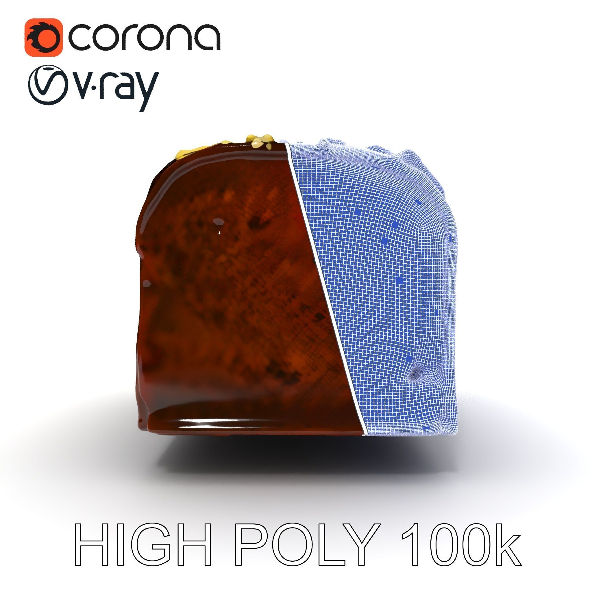 Chocolate Drizzle Cake Model Pack Low-poly 3D model_13