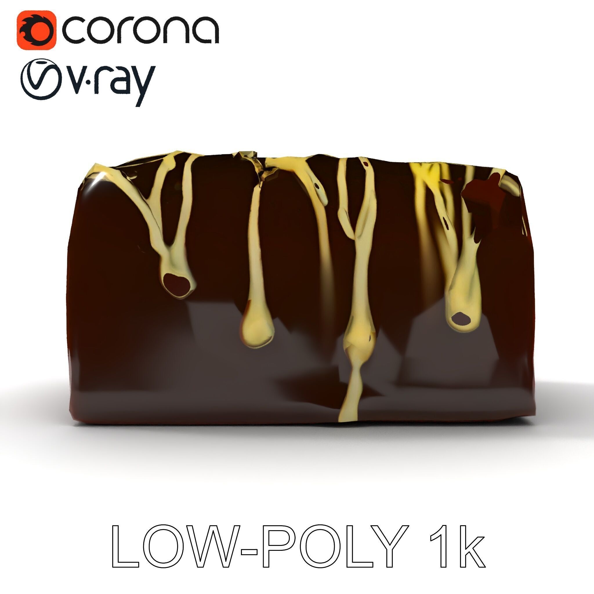 Chocolate Drizzle Cake Model Pack Low-poly 3D model_23
