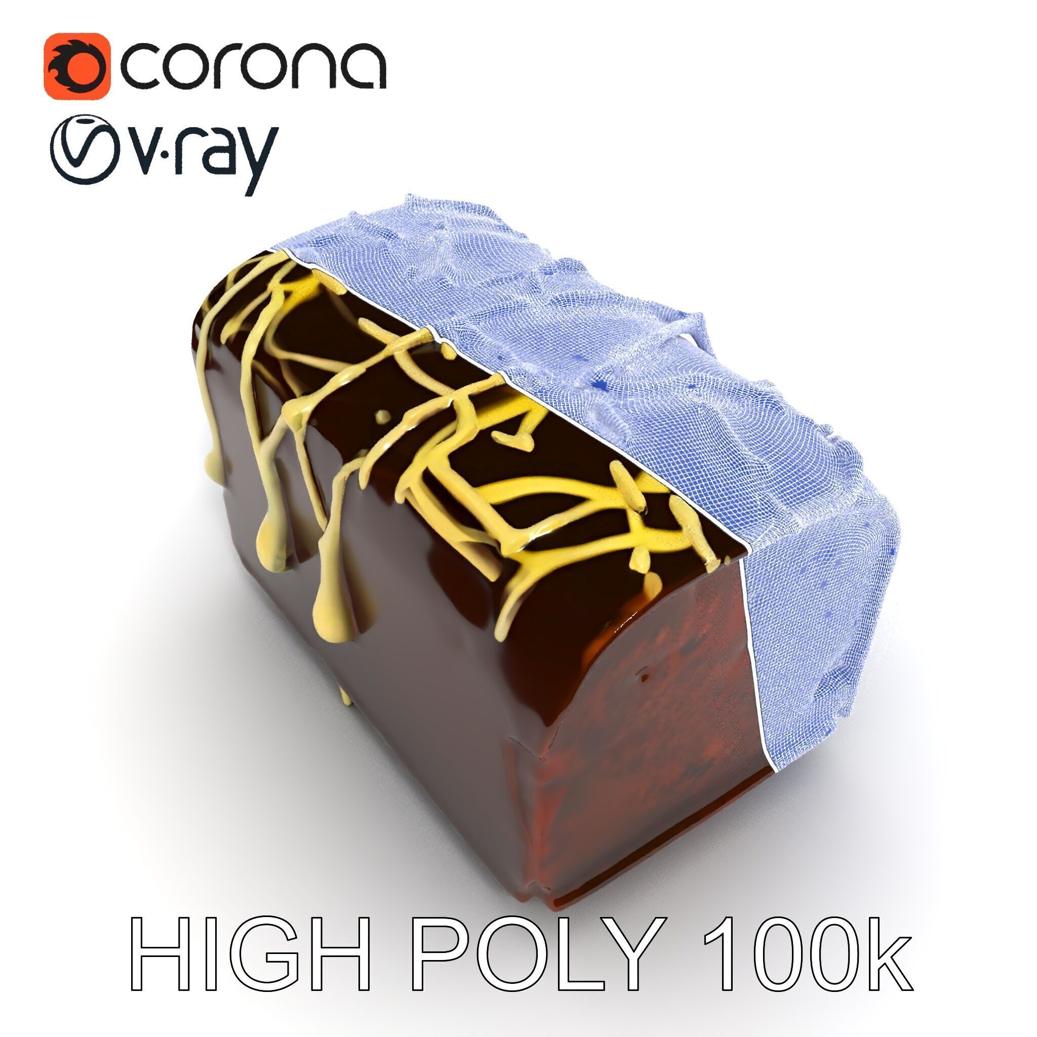 Chocolate Drizzle Cake Model Pack Low-poly 3D model_10