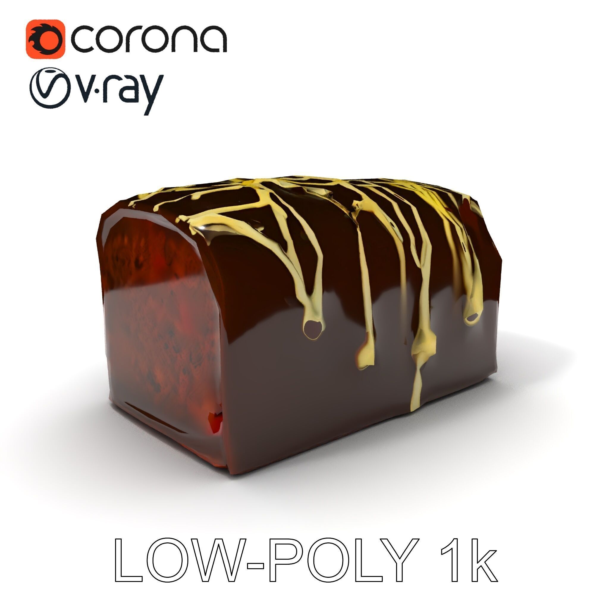 Chocolate Drizzle Cake Model Pack Low-poly 3D model_31