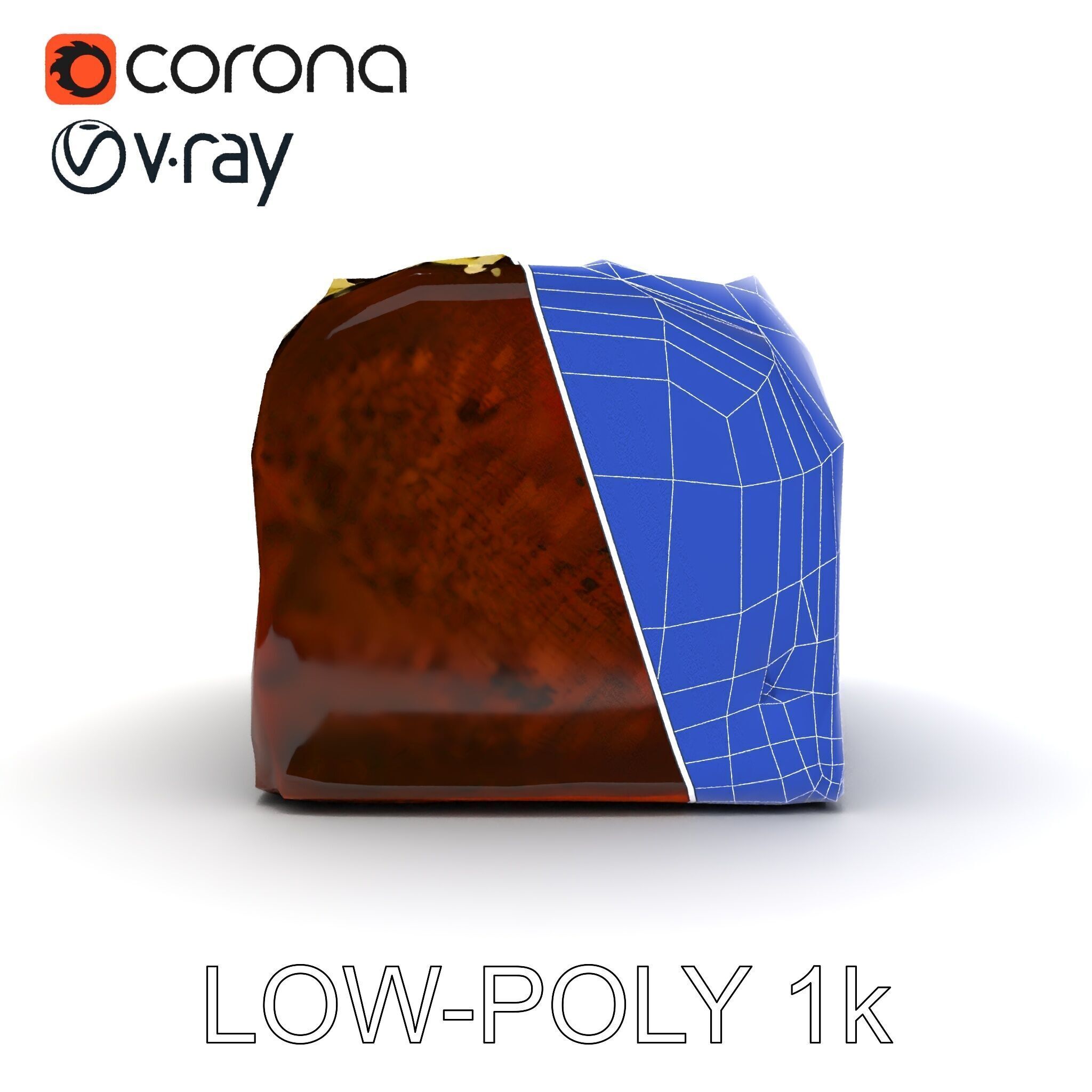 Chocolate Drizzle Cake Model Pack Low-poly 3D model_9