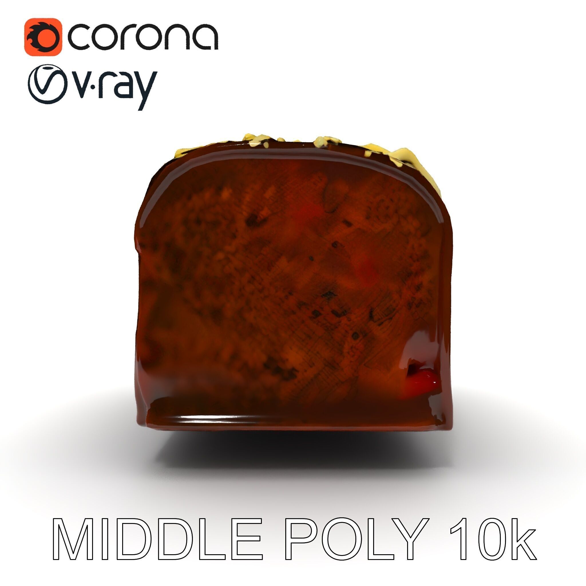 Chocolate Drizzle Cake Model Pack Low-poly 3D model_11