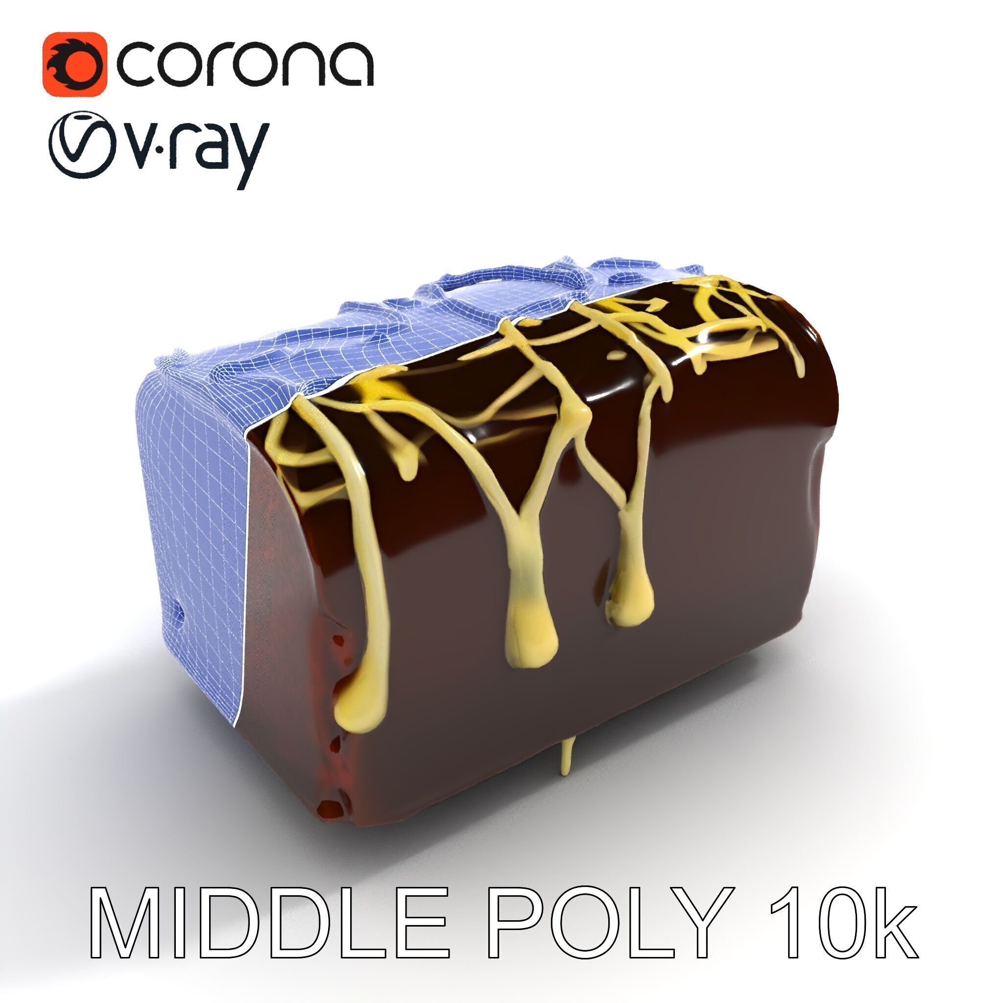 Chocolate Drizzle Cake Model Pack Low-poly 3D model_19