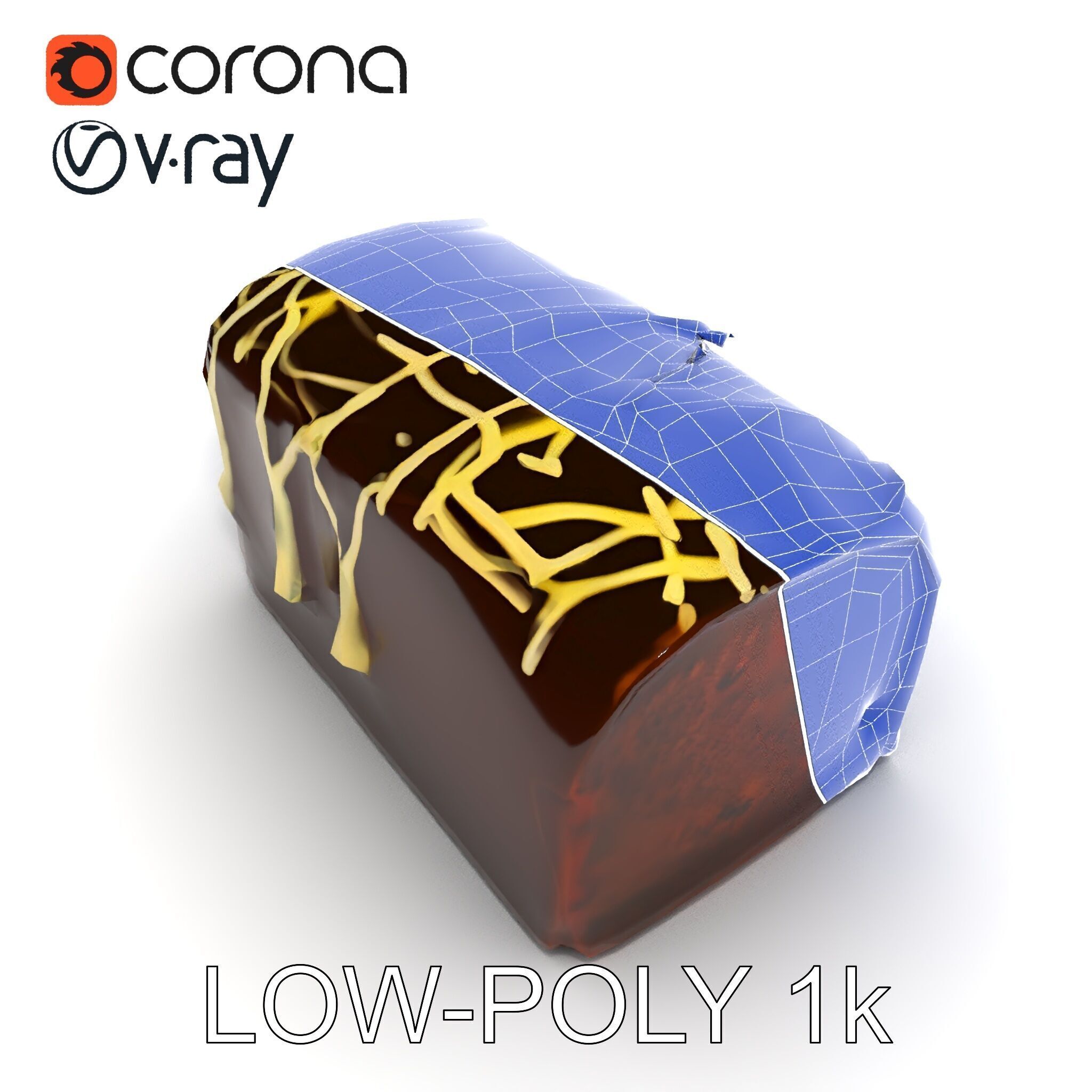 Chocolate Drizzle Cake Model Pack Low-poly 3D model_20