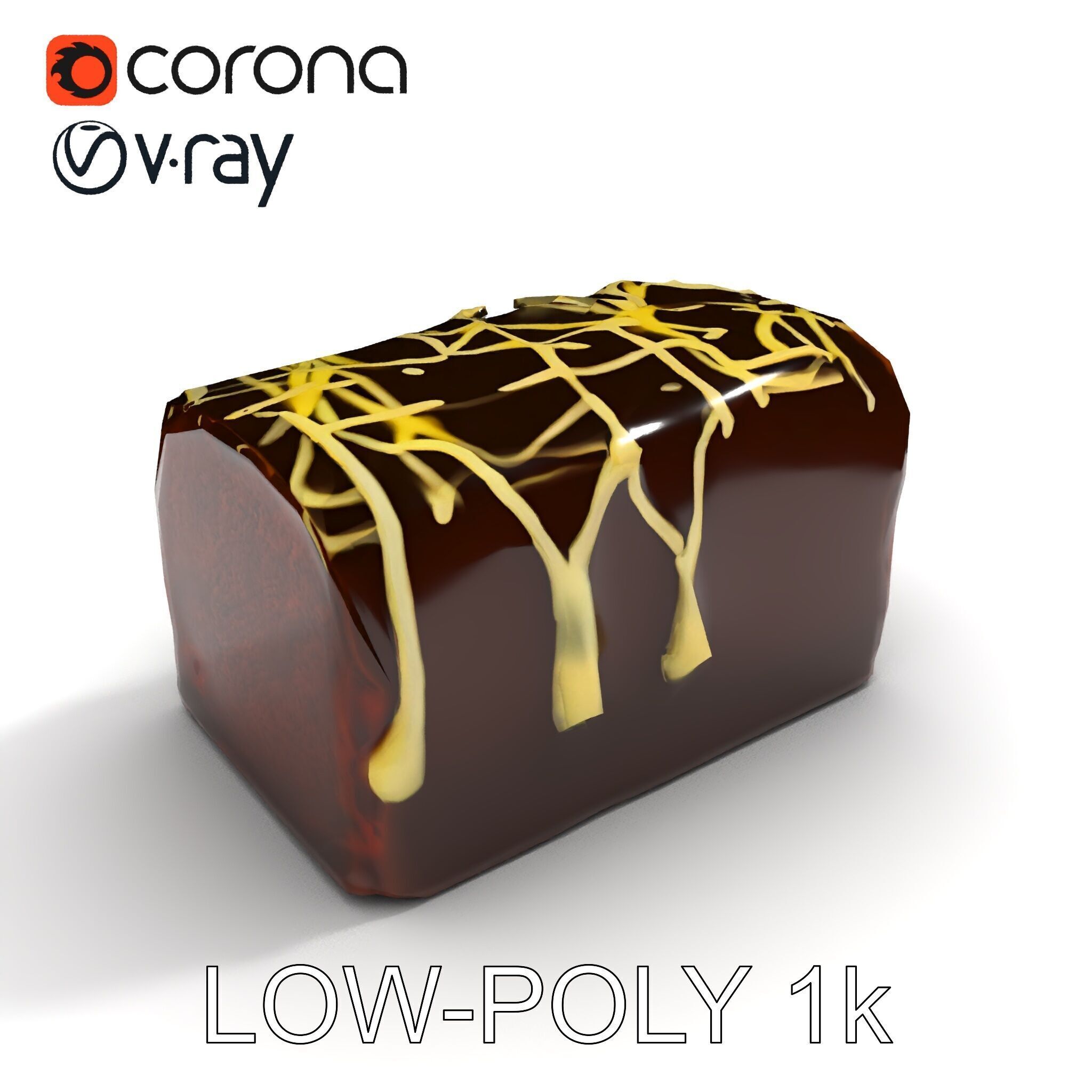Chocolate Drizzle Cake Model Pack Low-poly 3D model_12