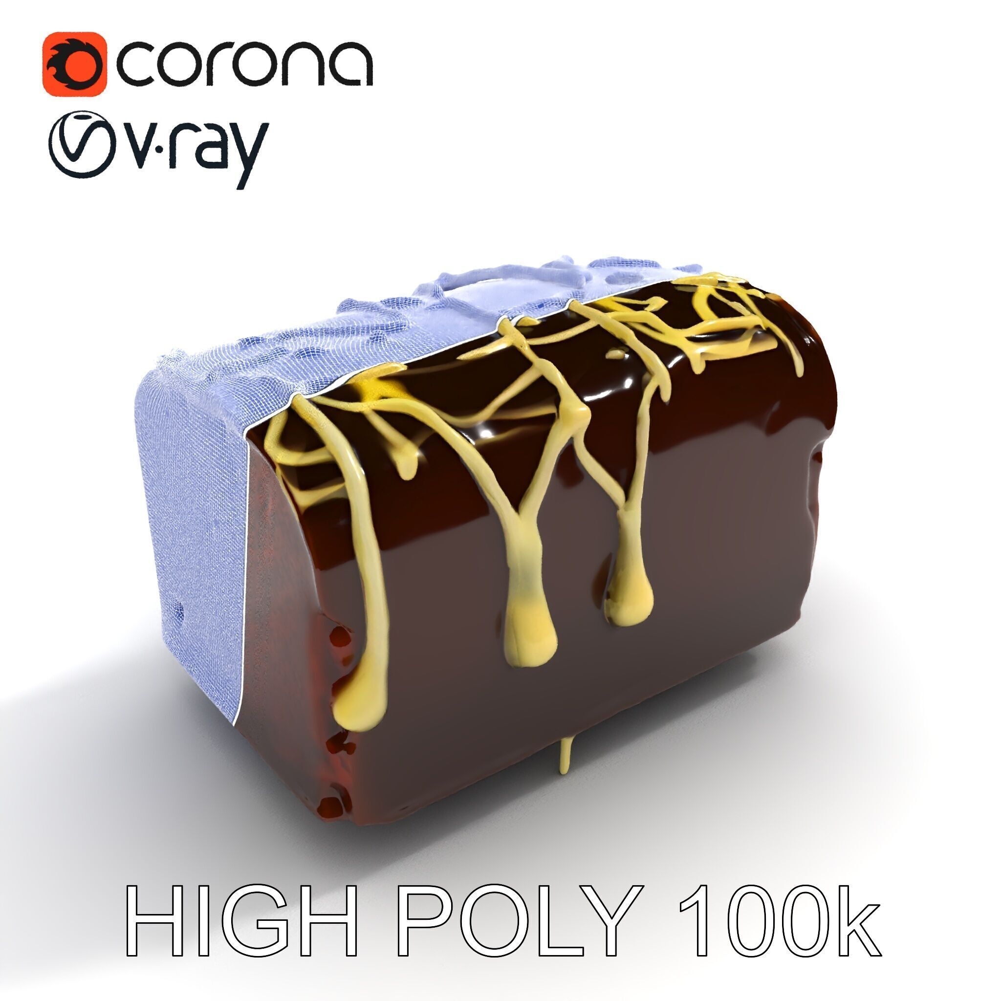 Chocolate Drizzle Cake Model Pack Low-poly 3D model_21