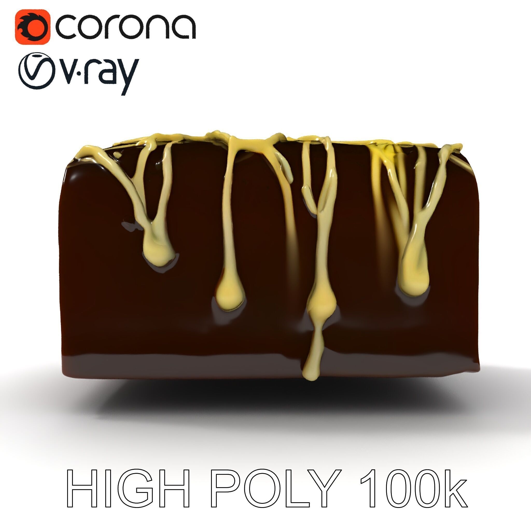 Chocolate Drizzle Cake Model Pack Low-poly 3D model_16