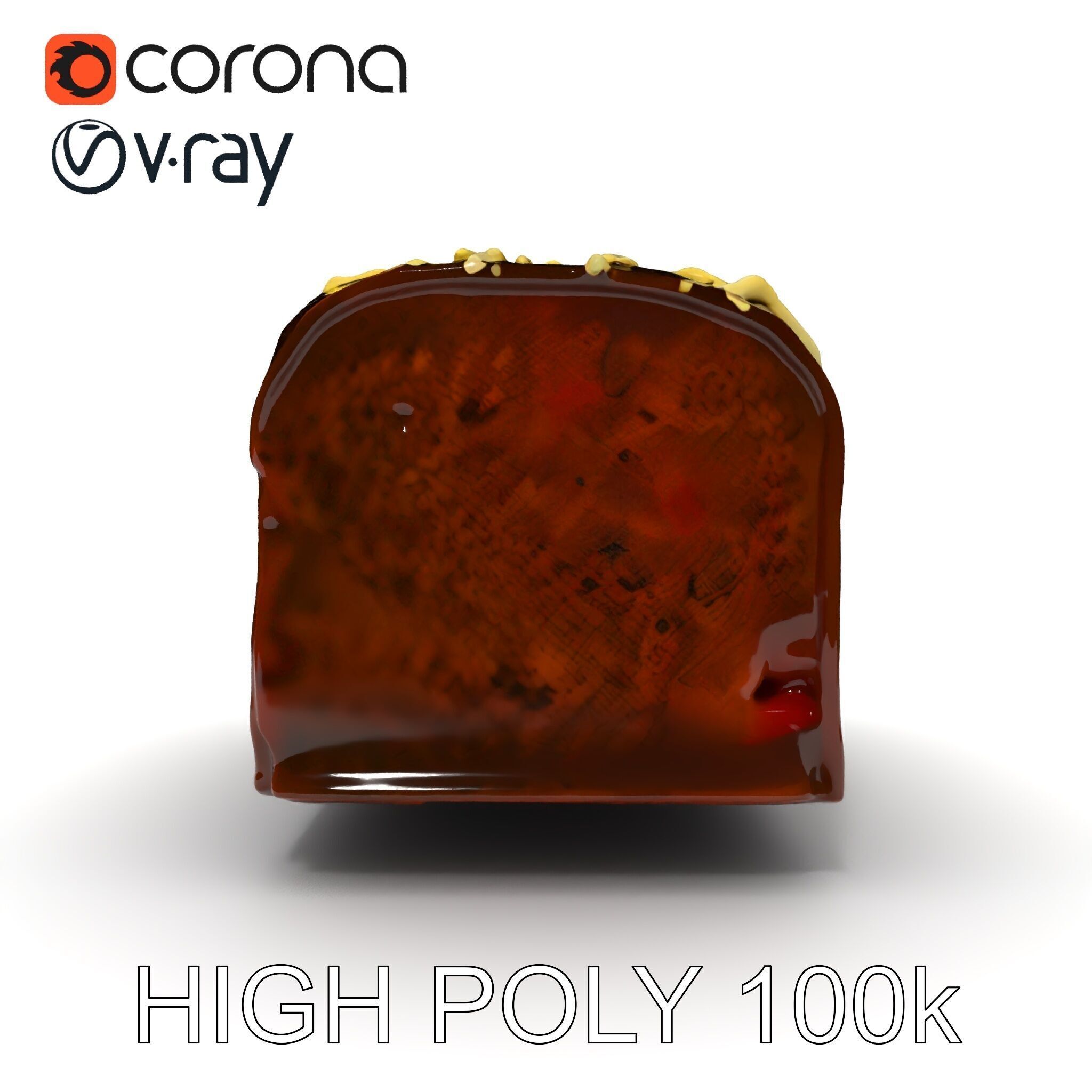 Chocolate Drizzle Cake Model Pack Low-poly 3D model_29