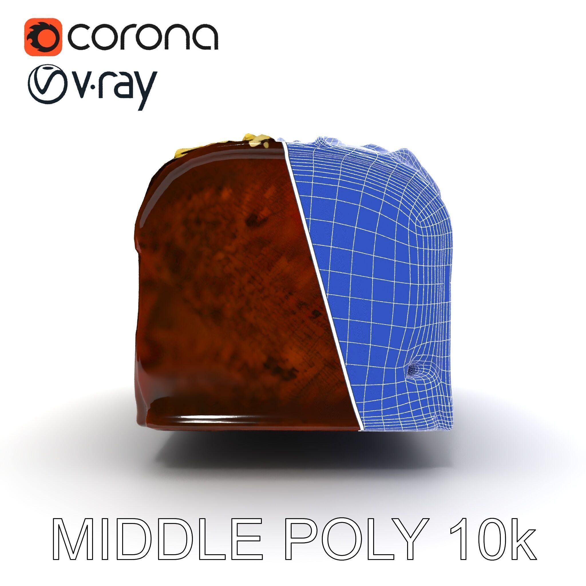 Chocolate Drizzle Cake Model Pack Low-poly 3D model_22