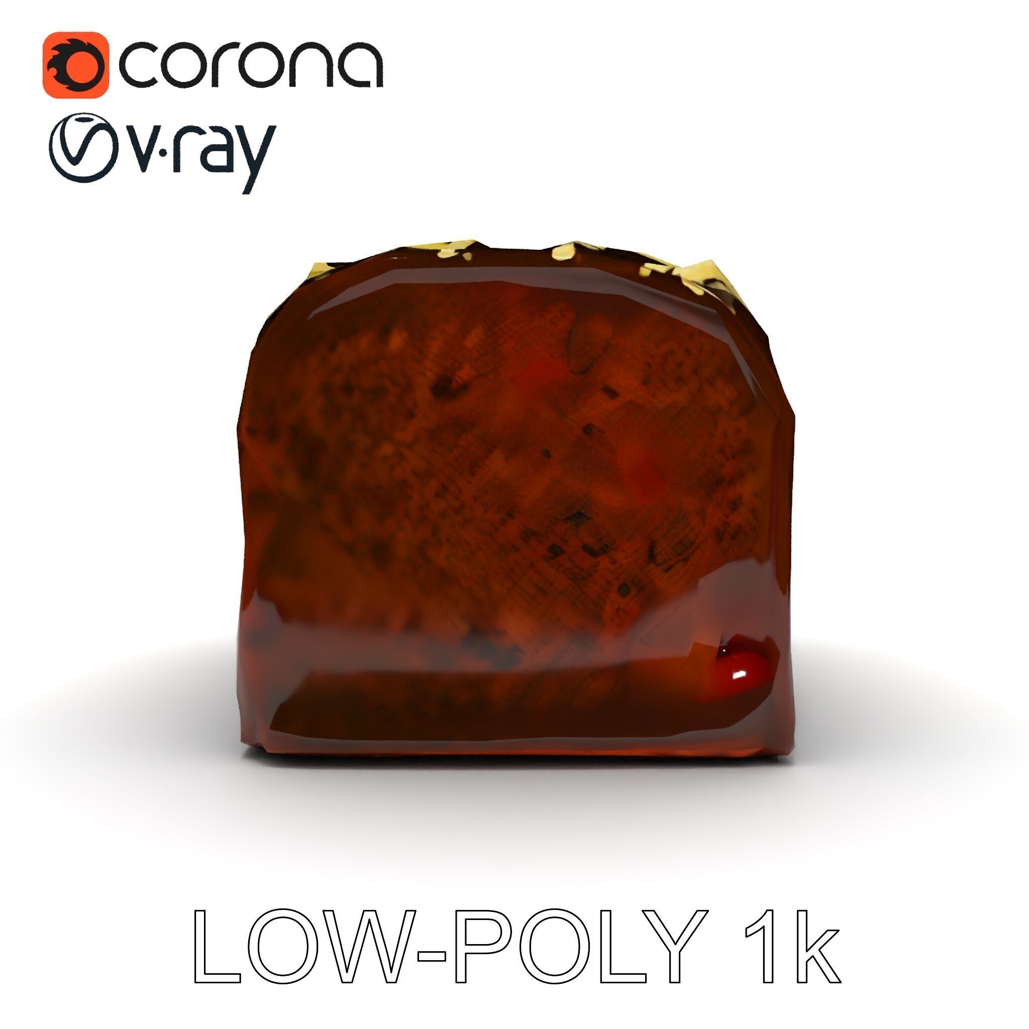 Chocolate Drizzle Cake Model Pack Low-poly 3D model_33