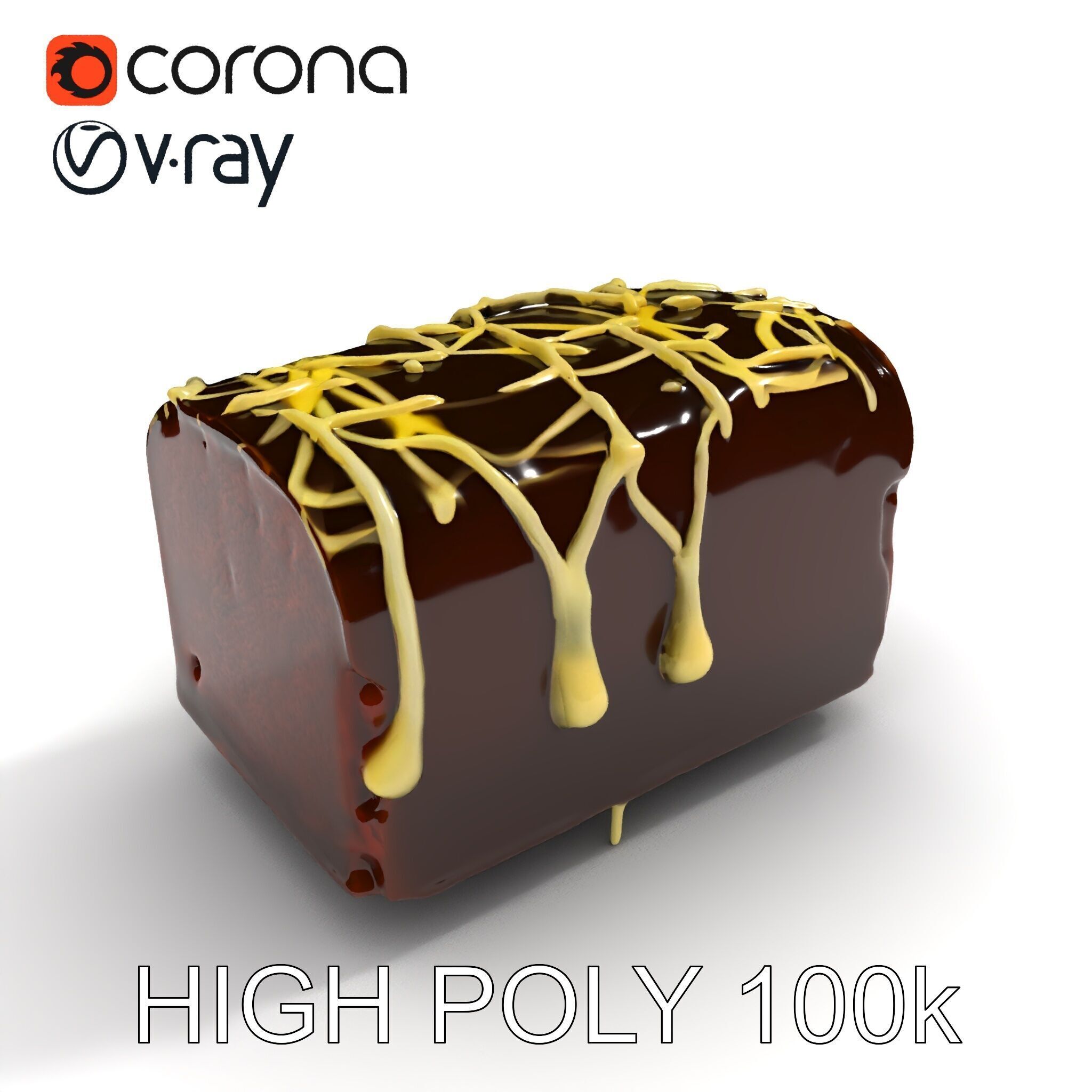Chocolate Drizzle Cake Model Pack Low-poly 3D model_35