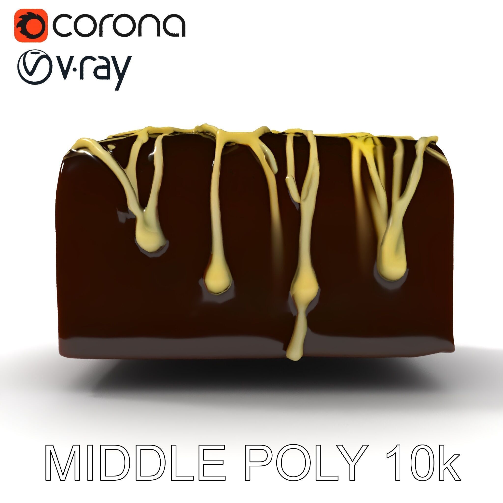 Chocolate Drizzle Cake Model Pack Low-poly 3D model_14