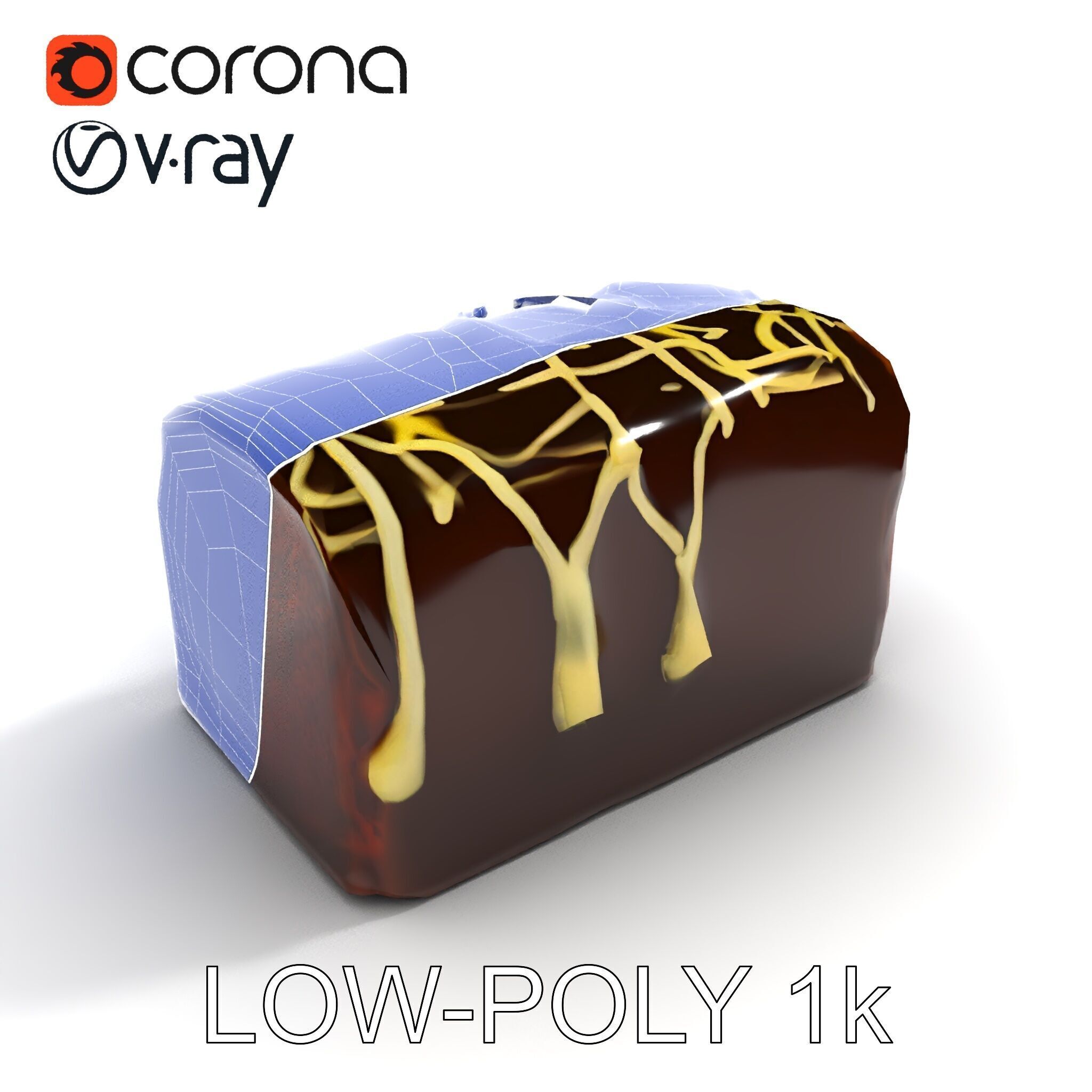 Chocolate Drizzle Cake Model Pack Low-poly 3D model_25