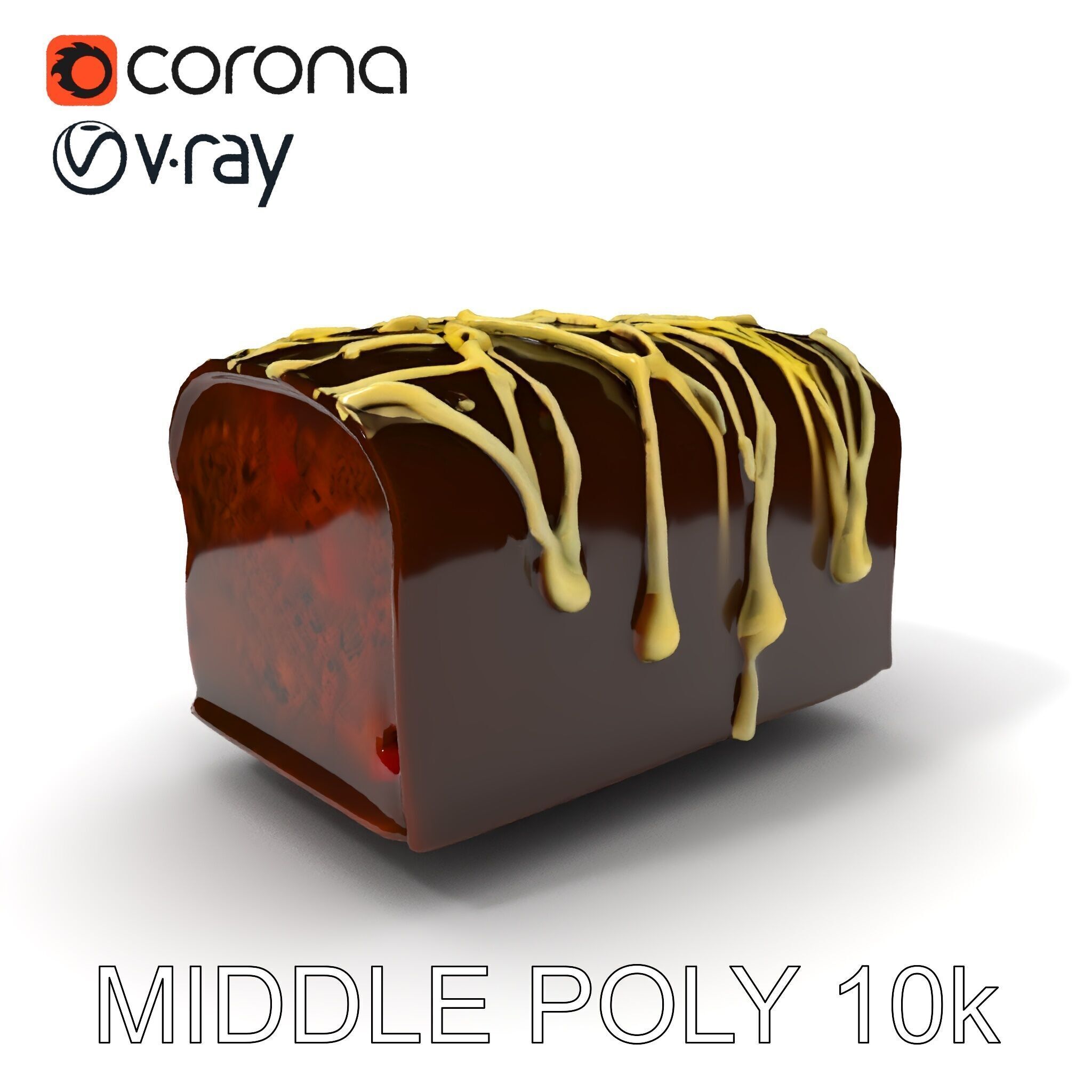 Chocolate Drizzle Cake Model Pack Low-poly 3D model_8